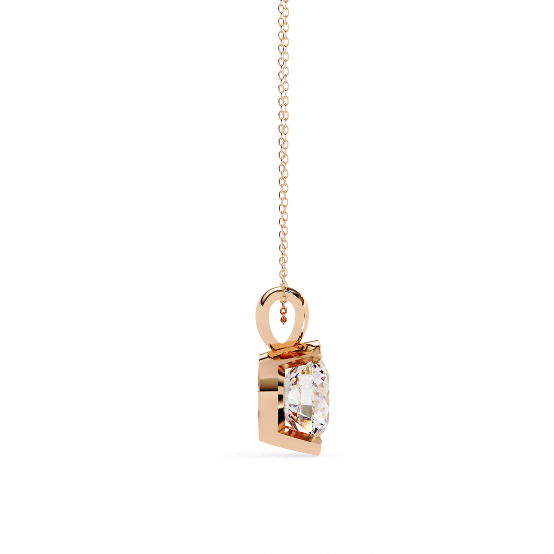 Half Bezel Round Diamond pendant