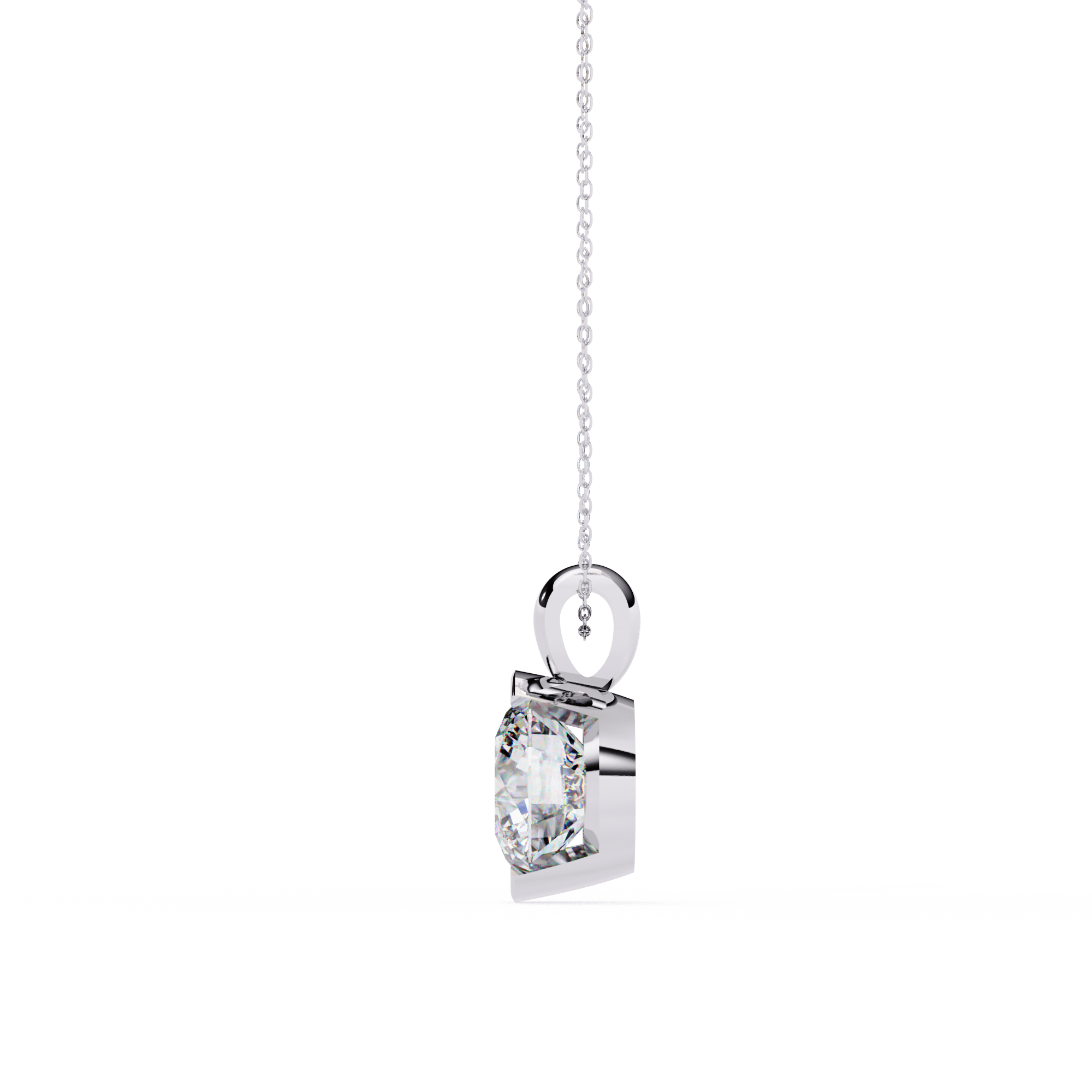 Half Bezel Round Diamond pendant