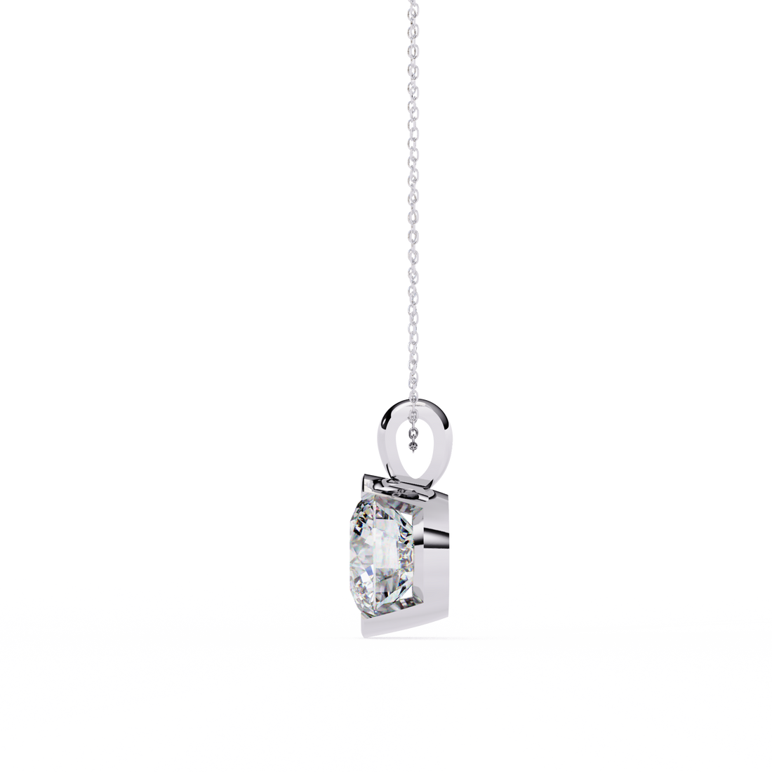 Half Bezel Round Diamond pendant