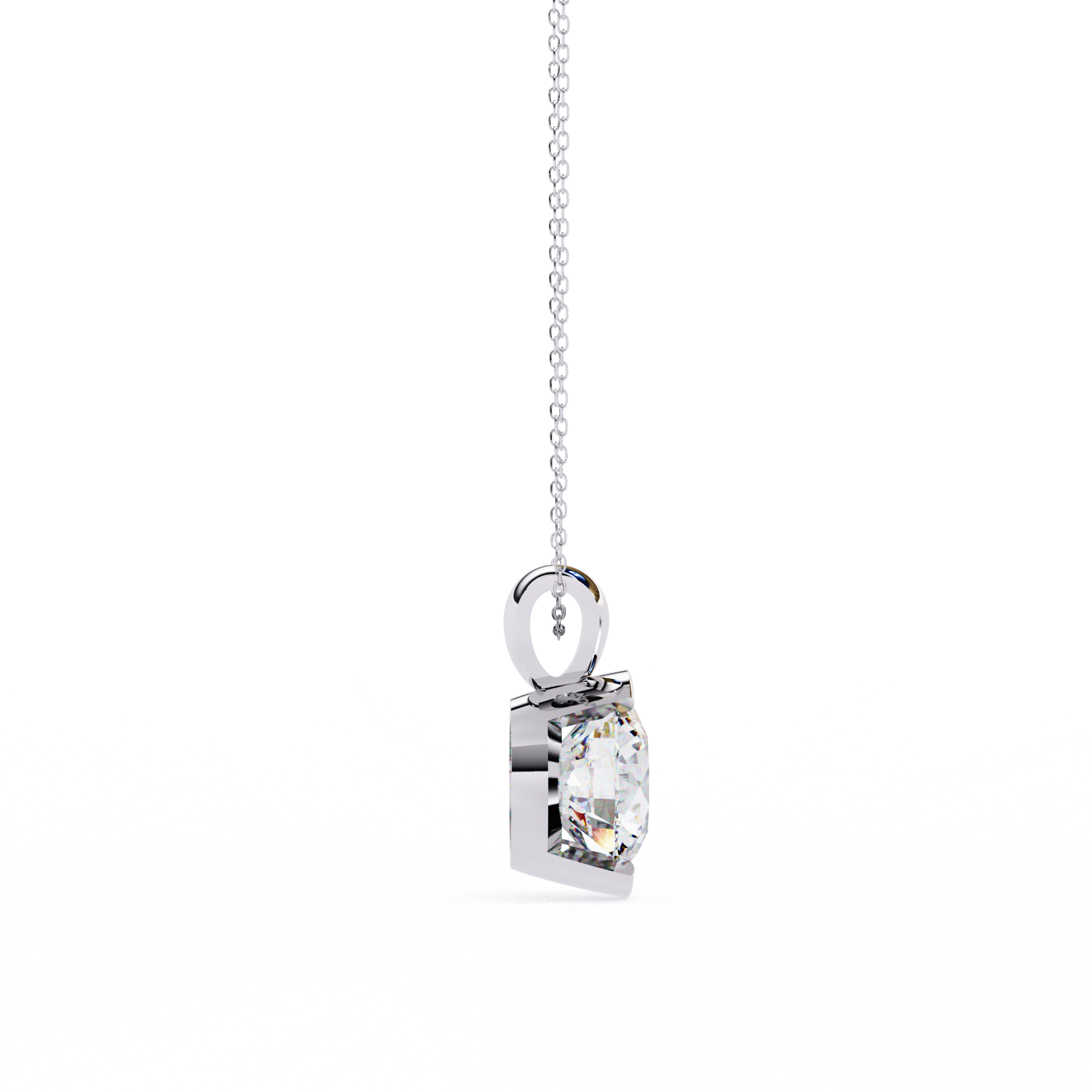Half Bezel Round Diamond pendant