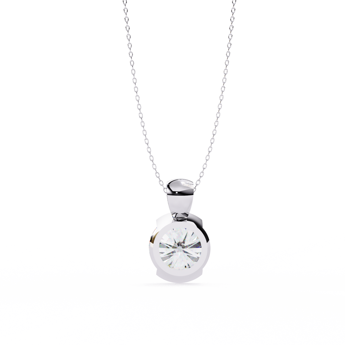 Half Bezel Round Diamond pendant
