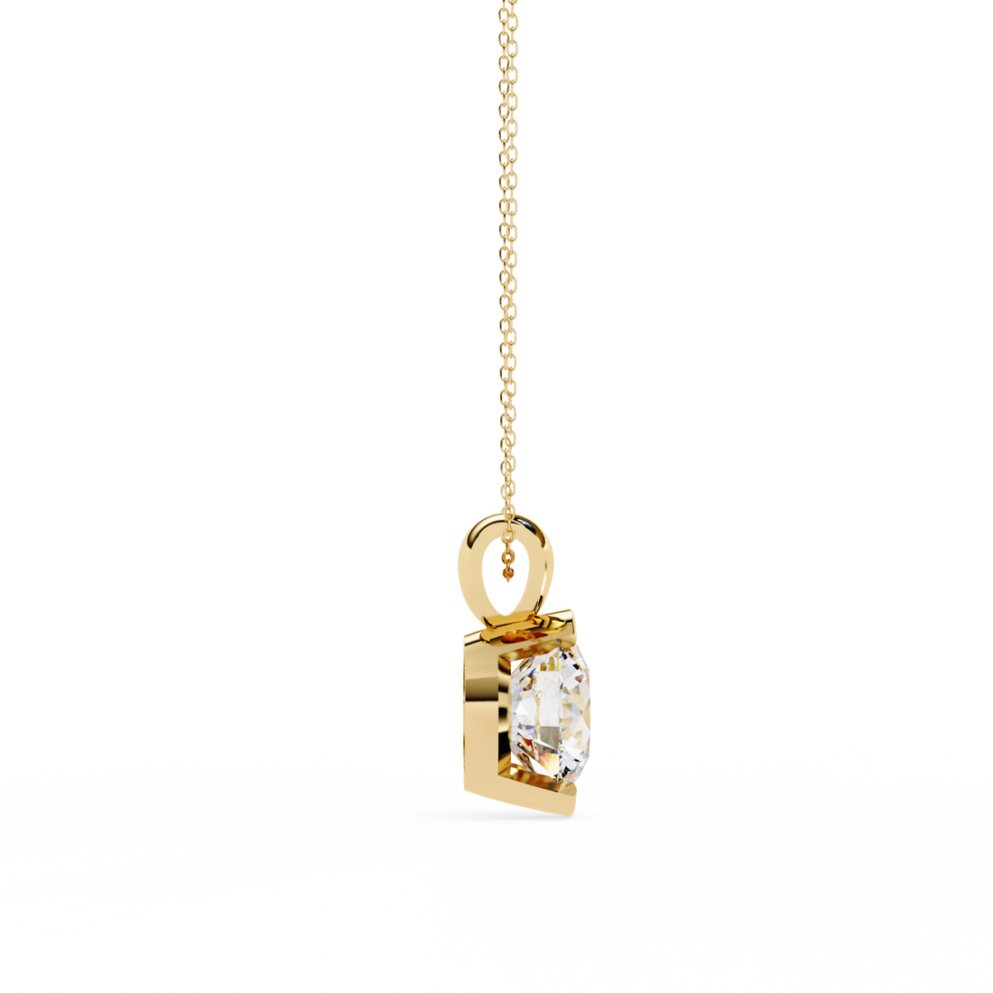 Half Bezel Round Diamond pendant