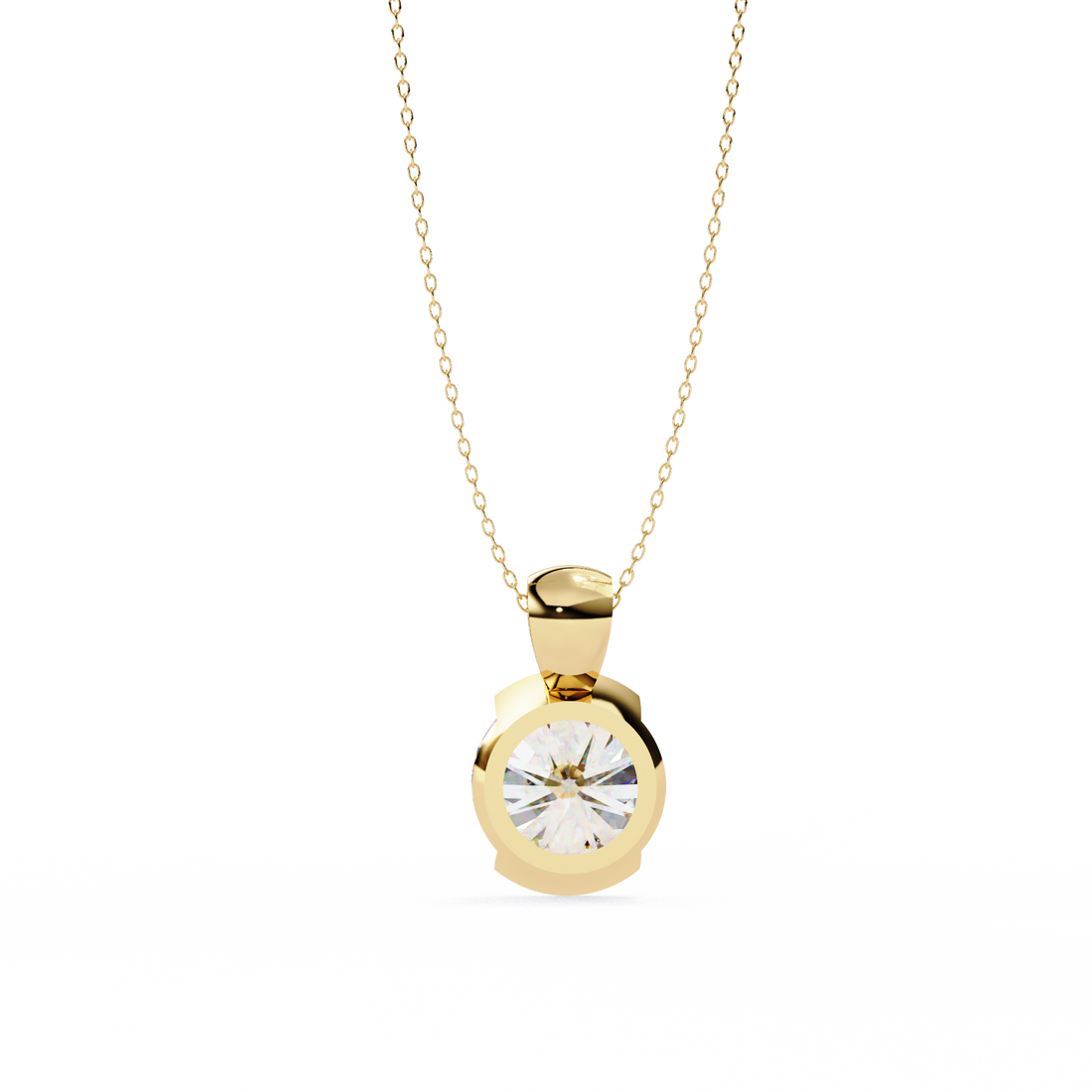 Half Bezel Round Diamond pendant