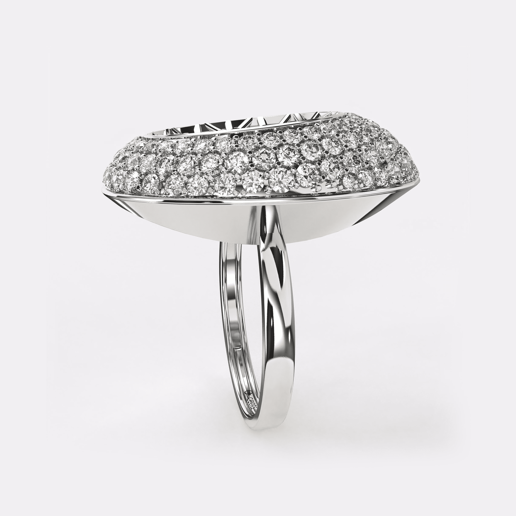 Half Dome Diamond Ring