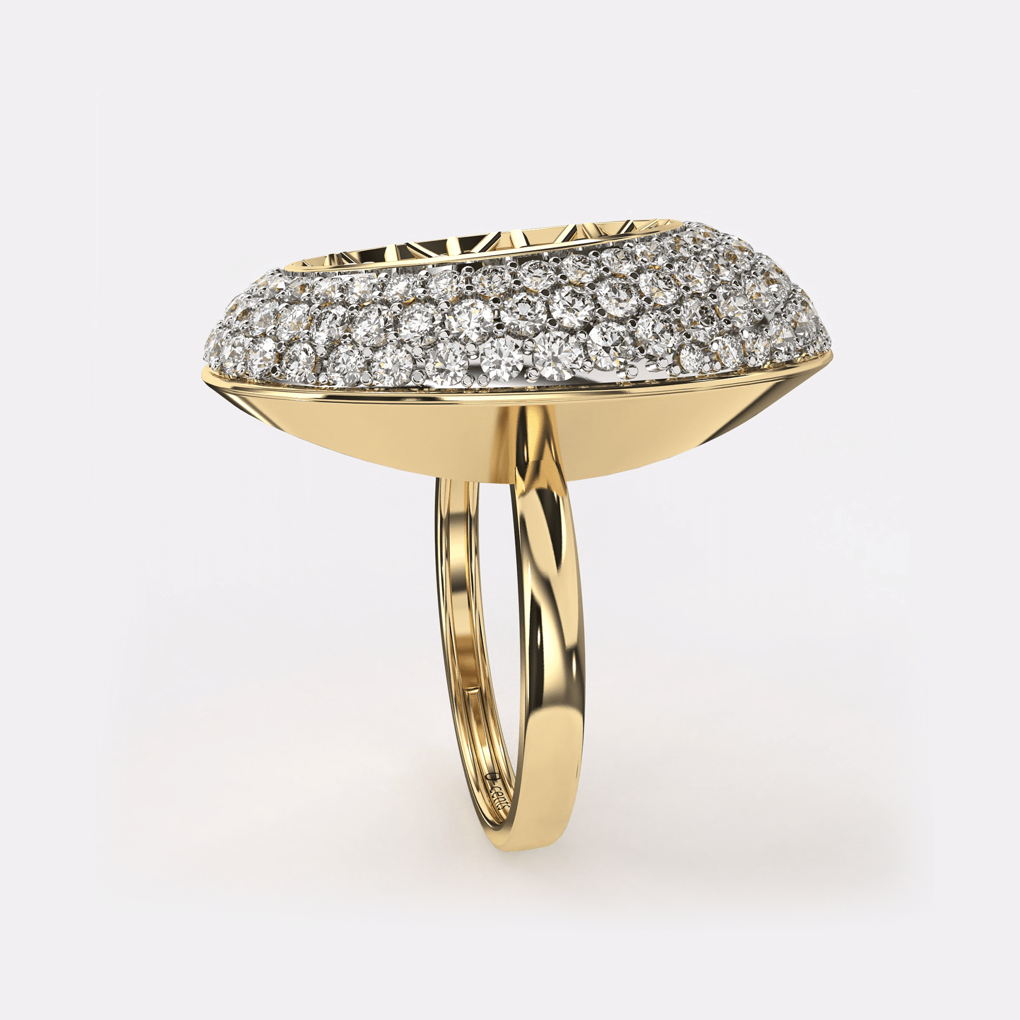 Half Dome Diamond Ring