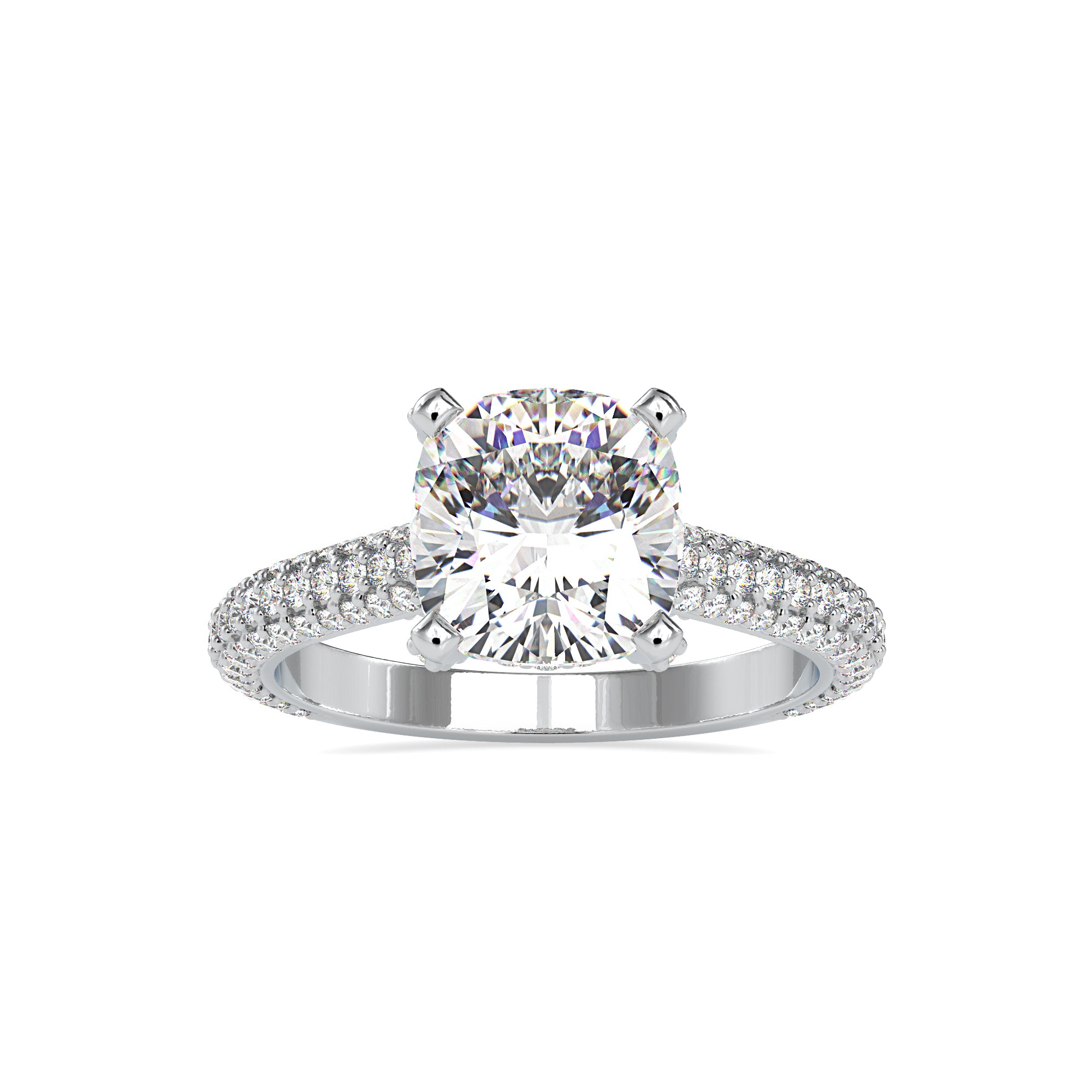 Halo Crown Solitaire Diamond Ring 4