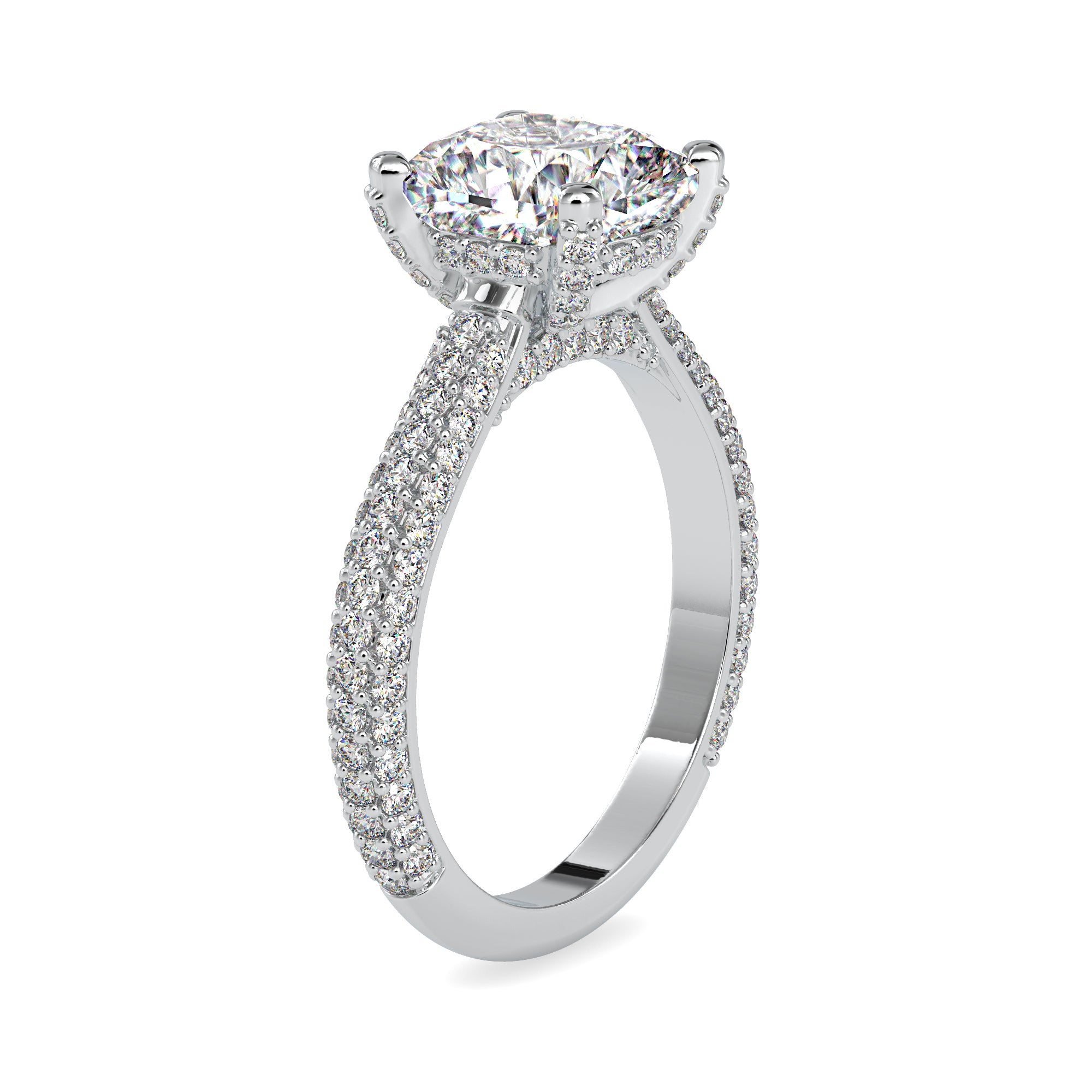 Halo Crown Solitaire Diamond Ring 5