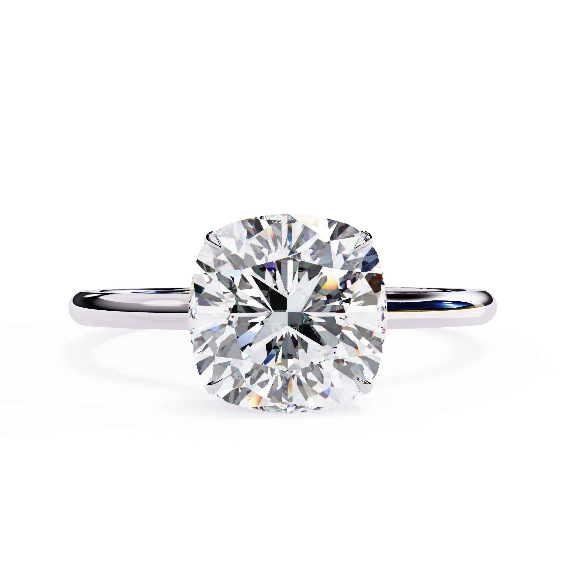 Halo Cushion Cut Lab Diamond Solitaire Ring10