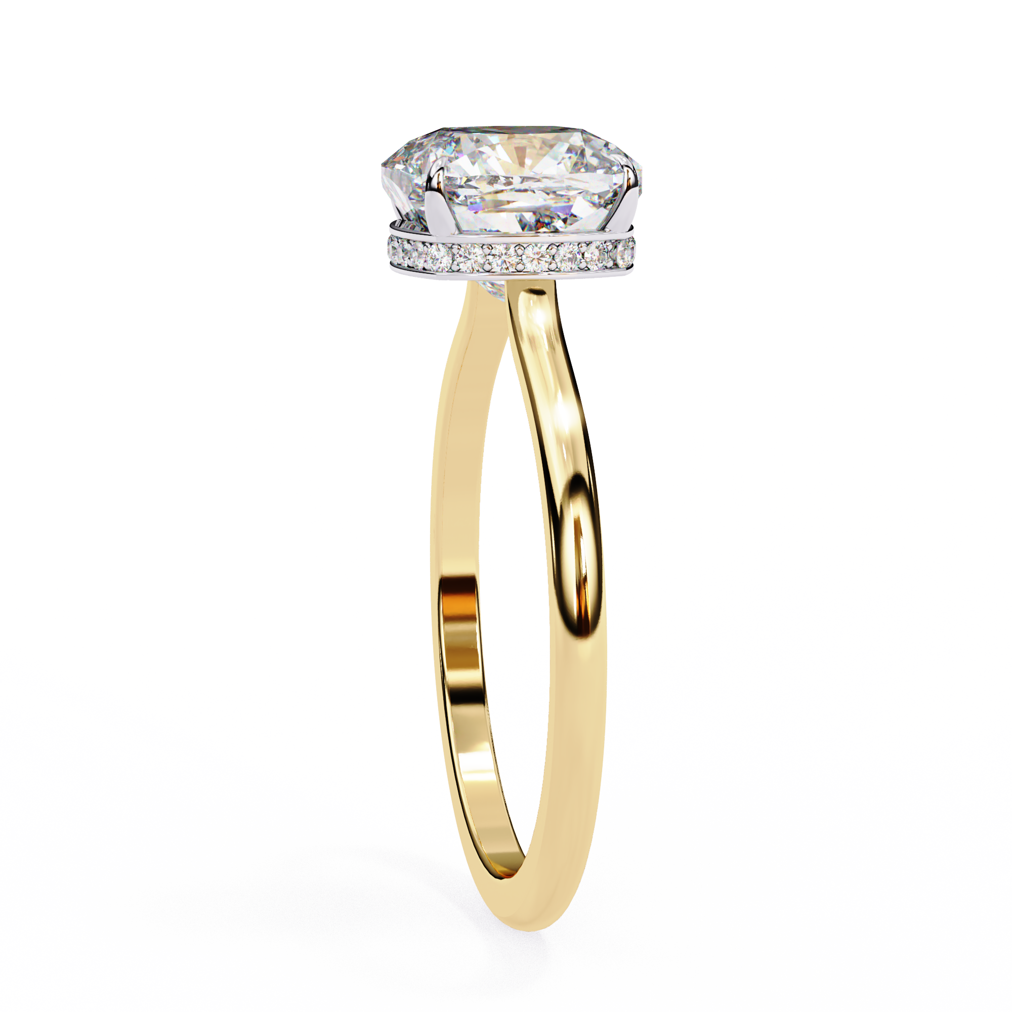 Halo Cushion Cut Lab Diamond Solitaire Ring2