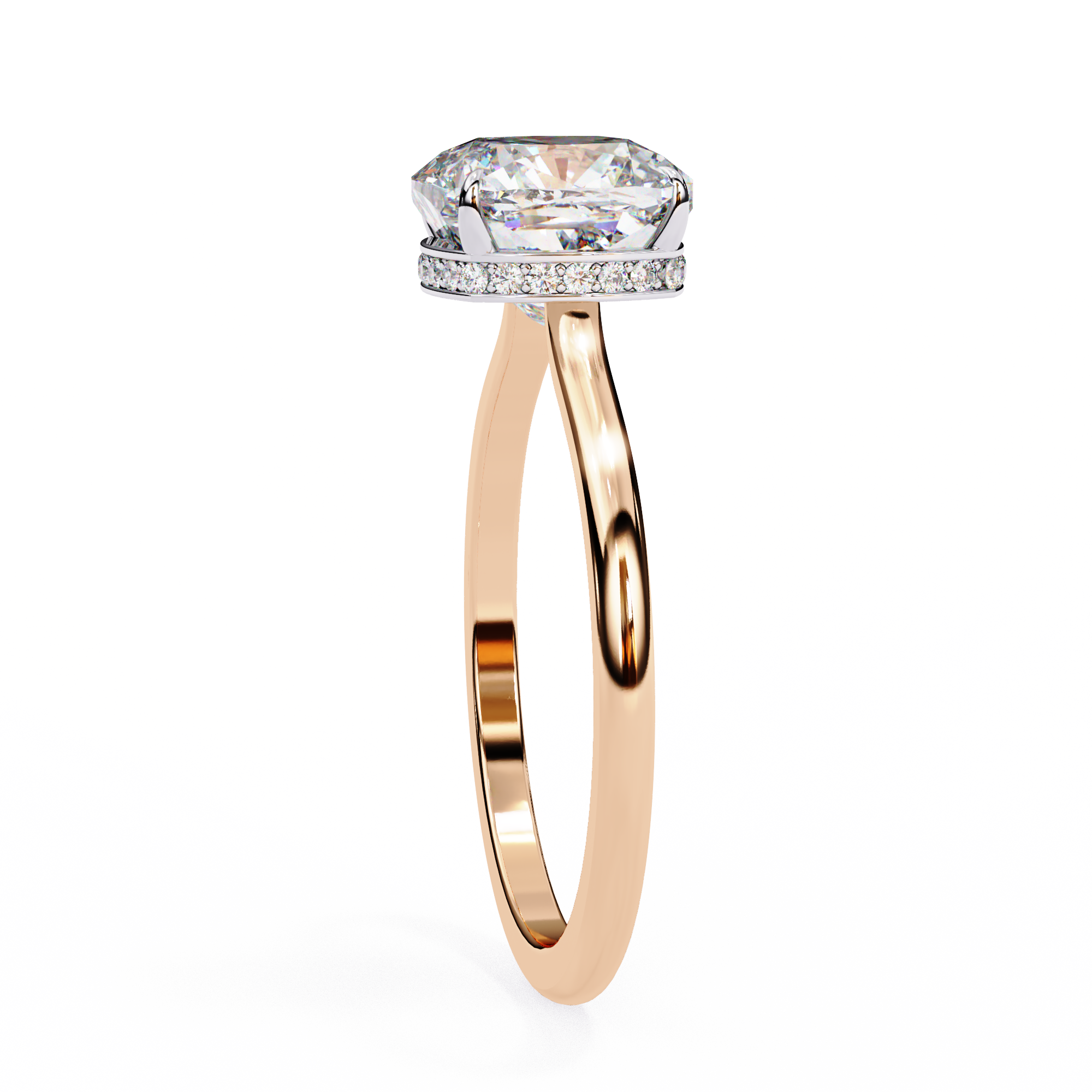 Halo Cushion Cut Lab Diamond Solitaire Ring8