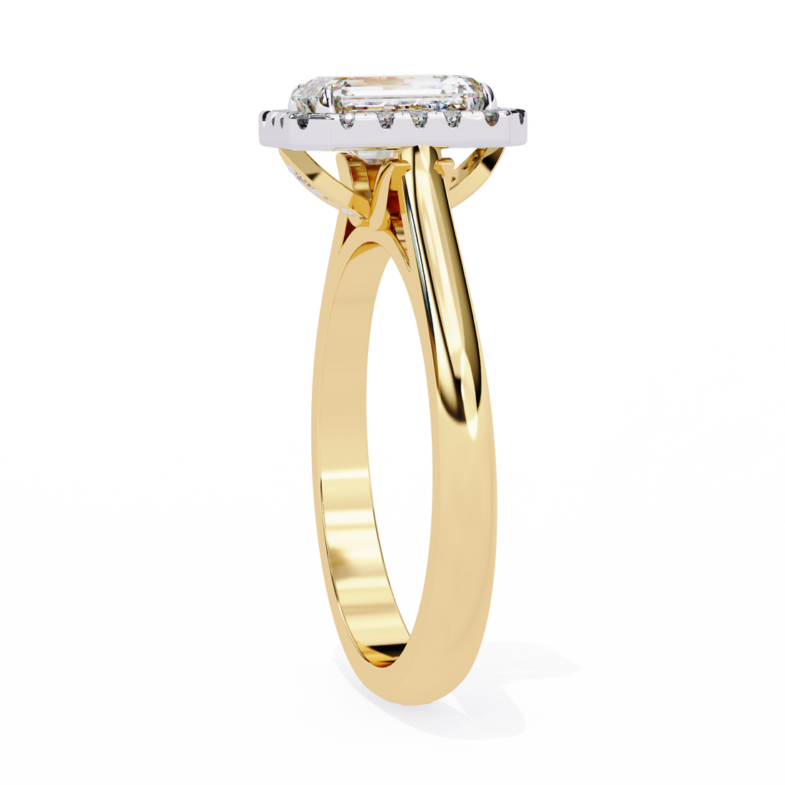 Halo Emerald Lab Grown Diamond Ring