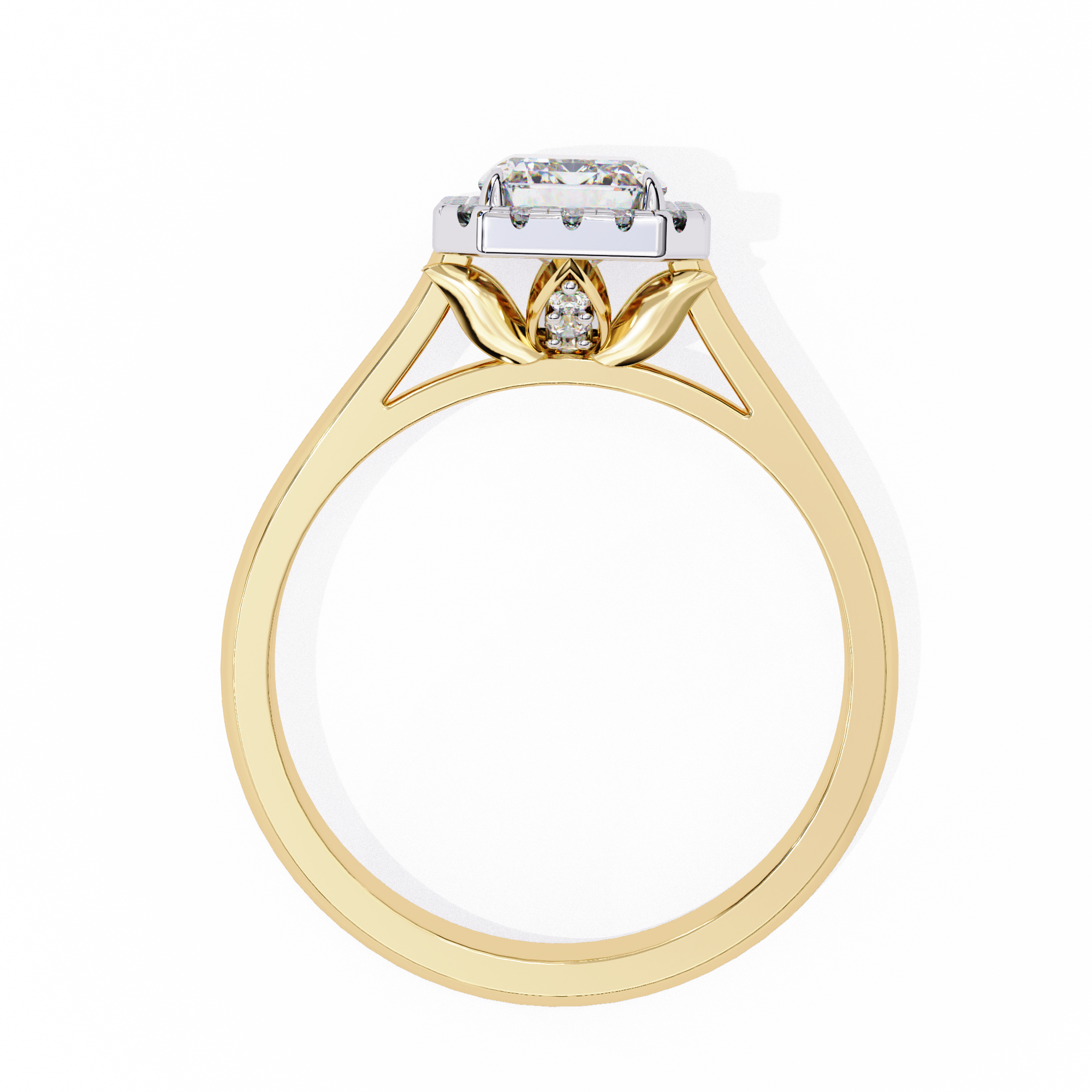 Halo Emerald Lab Grown Diamond Ring4