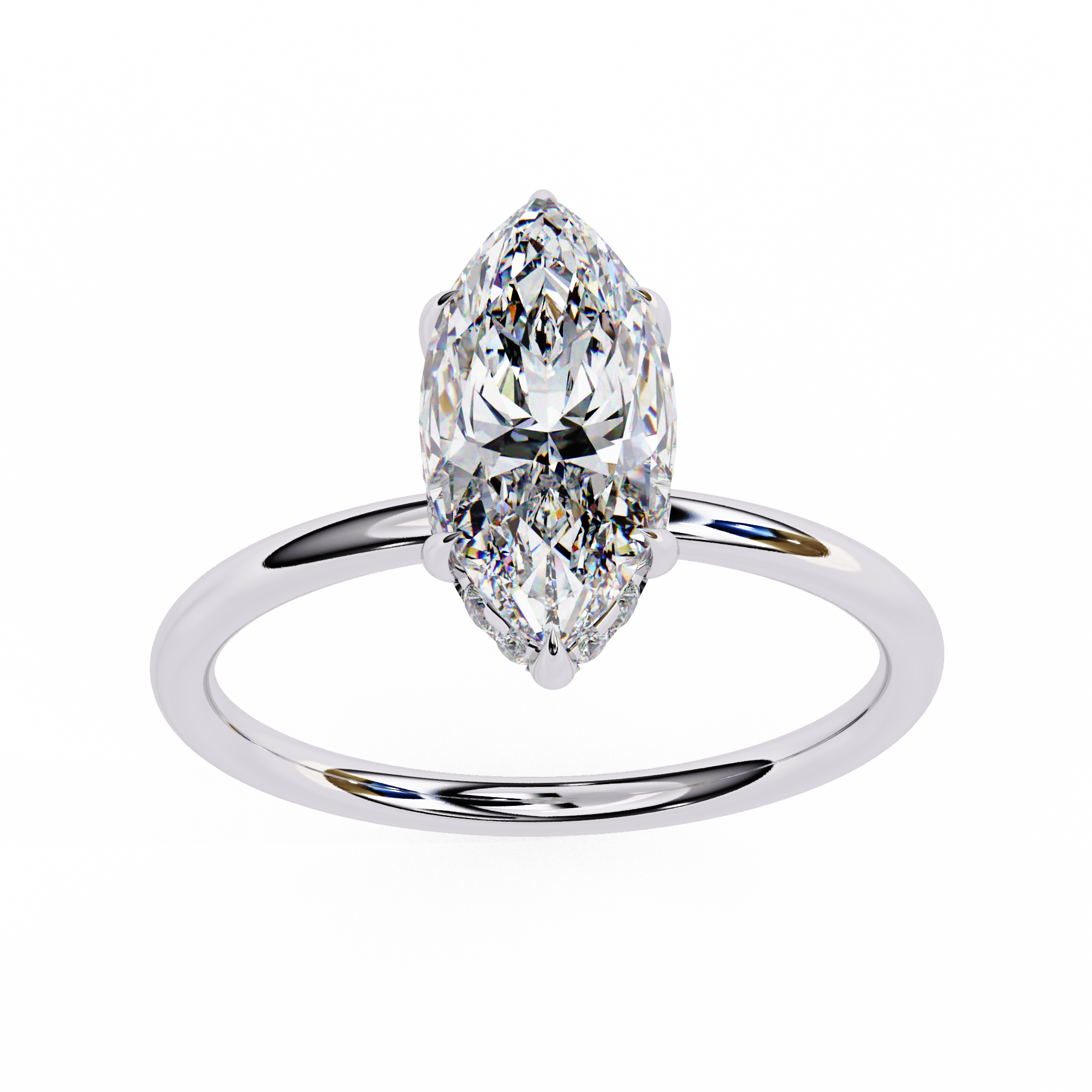Halo Marquise Cut Lab Diamond Solitaire Ring10