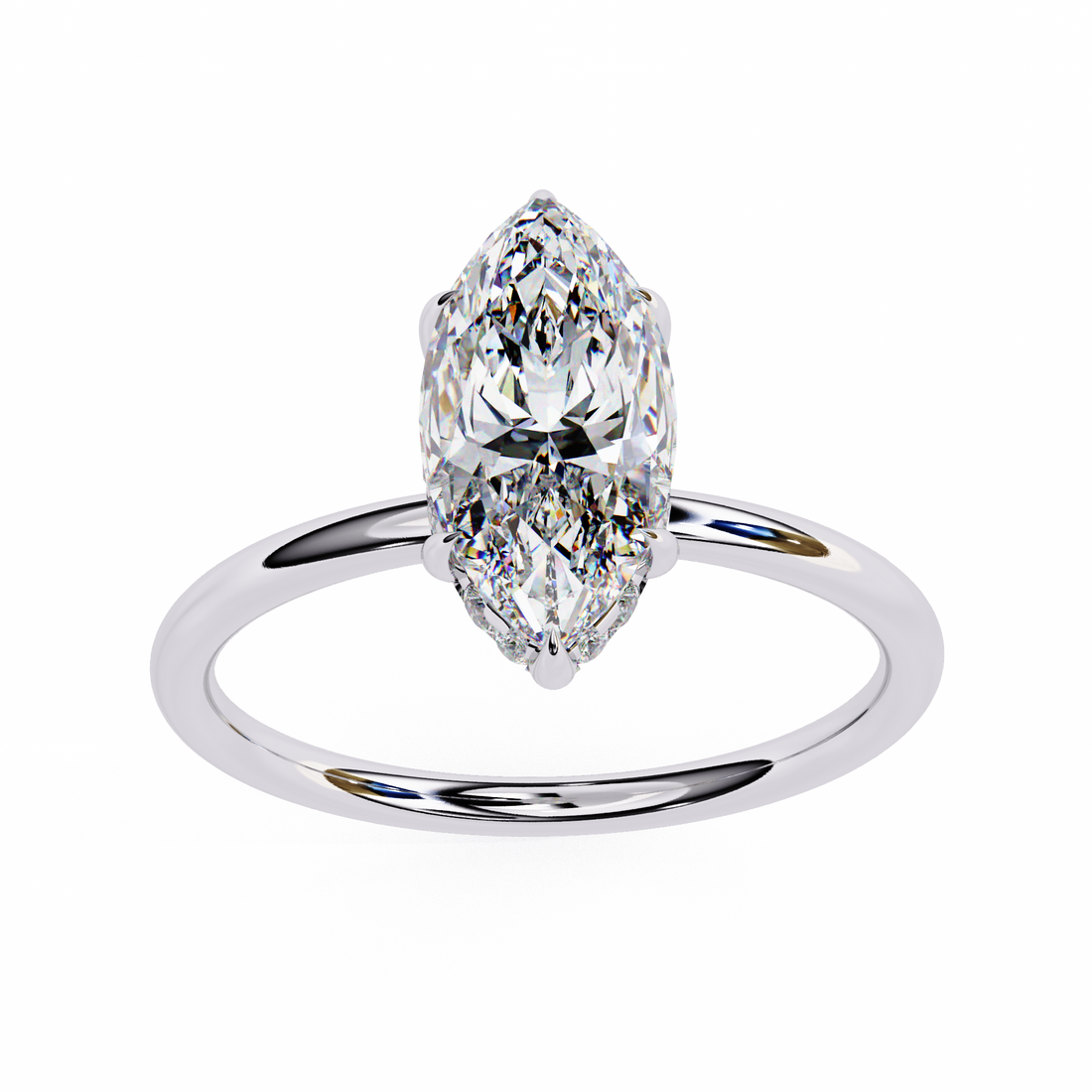 Halo Marquise Cut Lab Diamond Solitaire Ring10