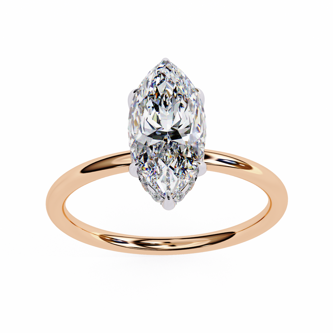 Halo Marquise Cut Lab Diamond Solitaire Ring6