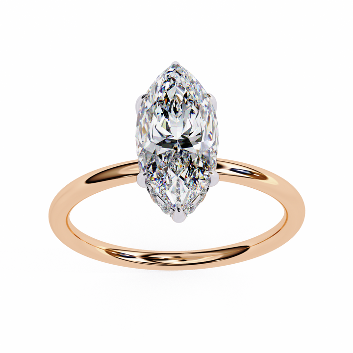 Halo Marquise Cut Lab Diamond Solitaire Ring6