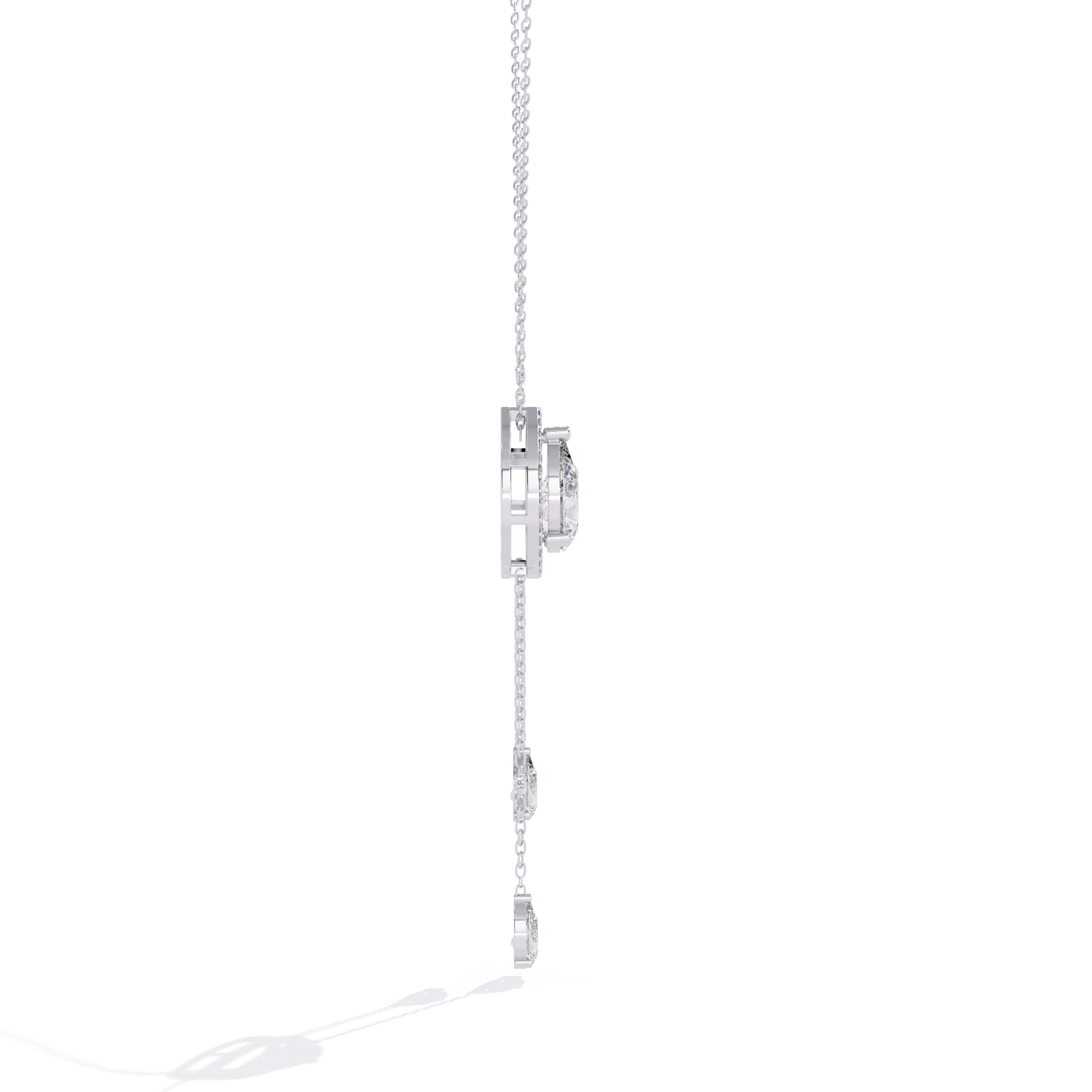 Halo Pear Cut Drop Pendant  – Lab Grown Diamonds