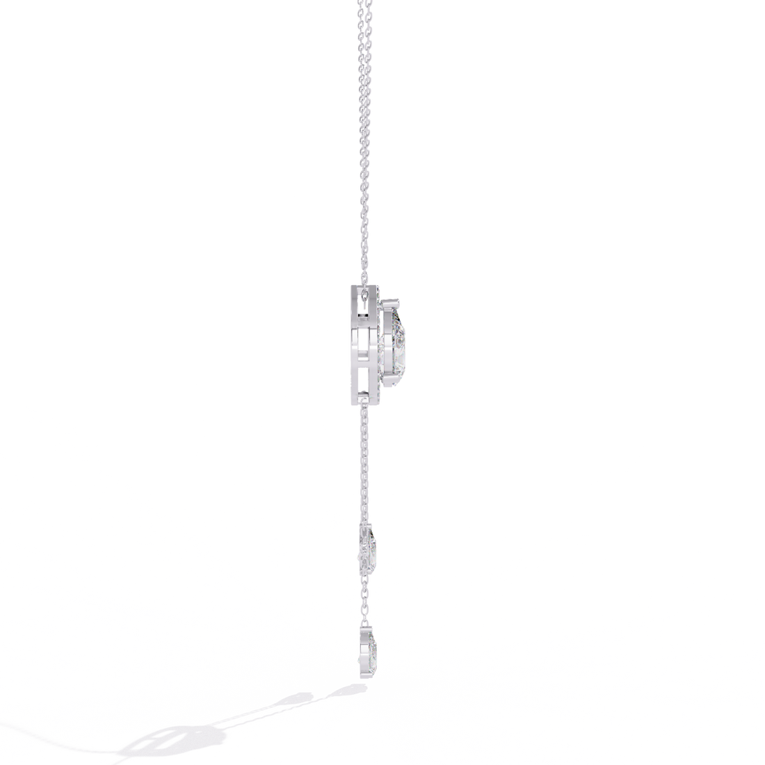 Halo Pear Cut Drop Pendant  – Lab Grown Diamonds