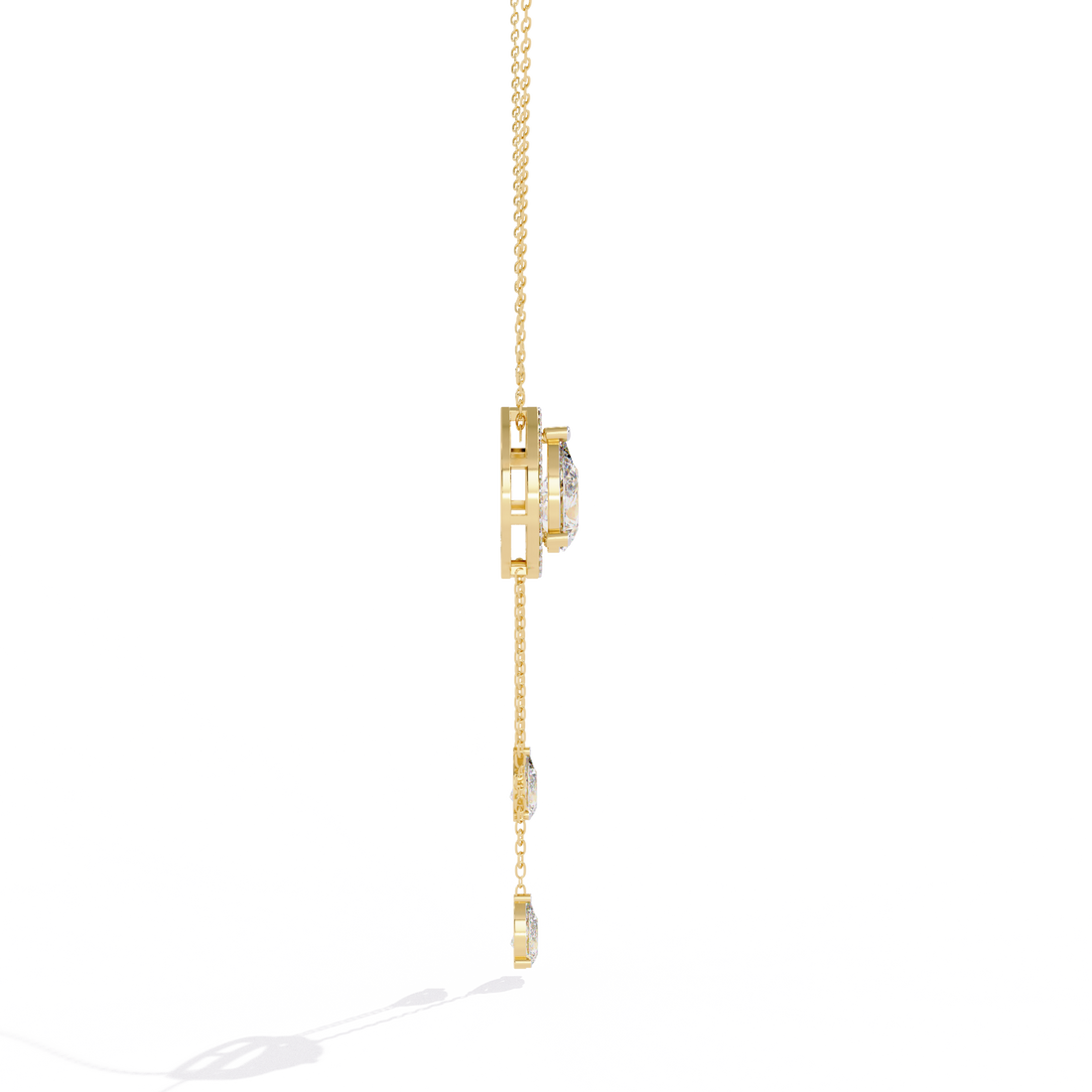 Halo Pear Cut Drop Pendant  – Lab Grown Diamonds