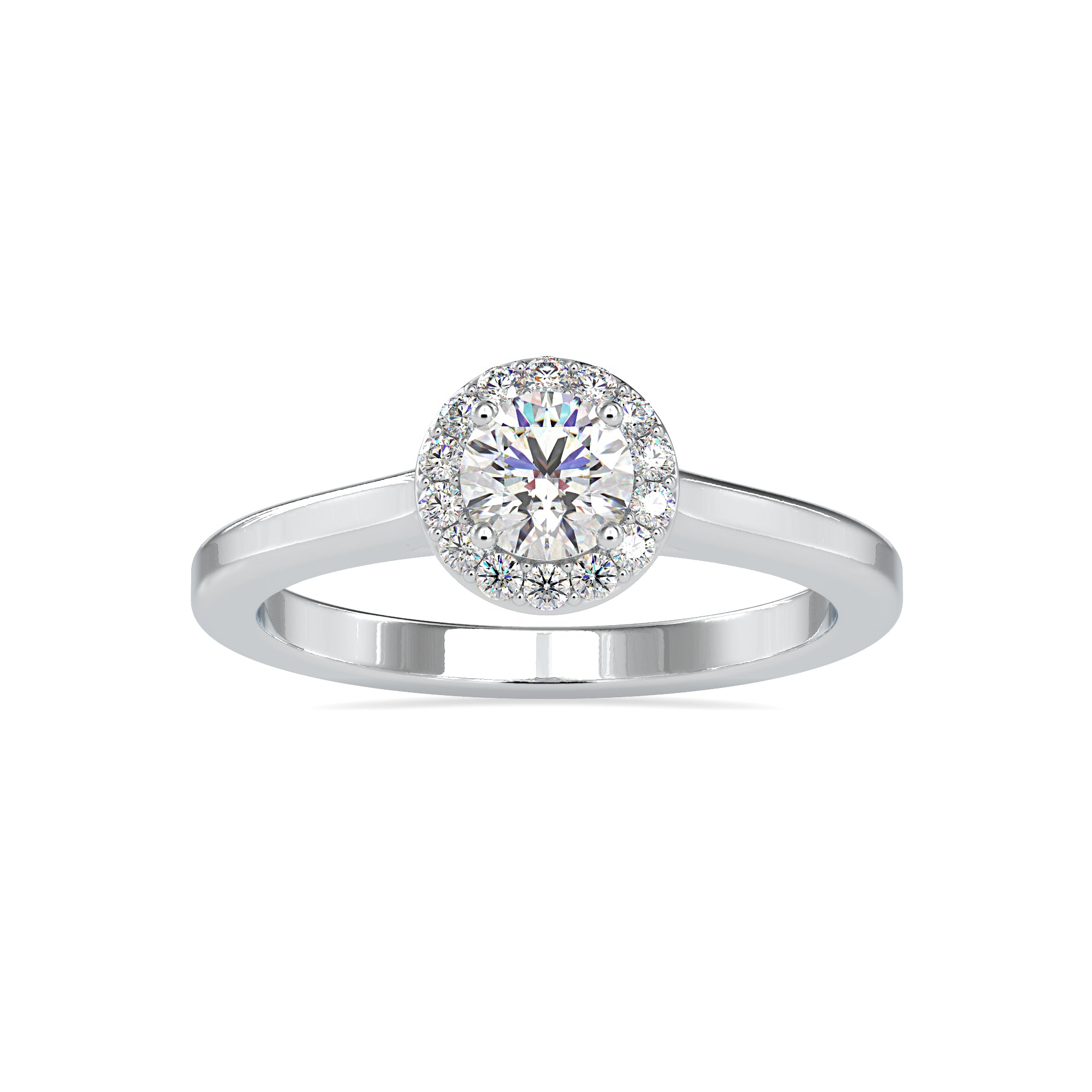 Halo Round Minimalist Solitaire Ring 5