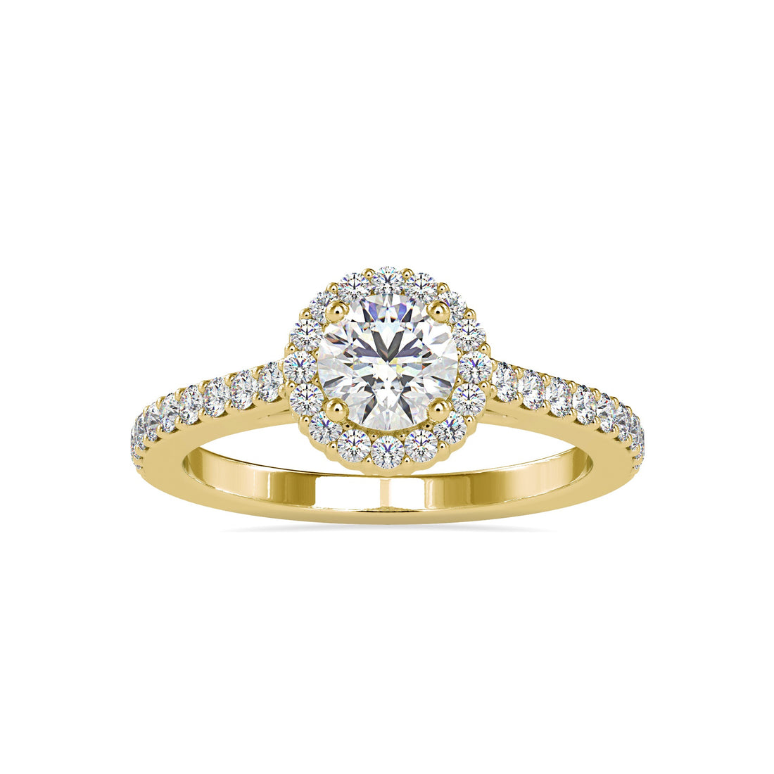 Halo Setting Round Lab Grown Diamond Ring