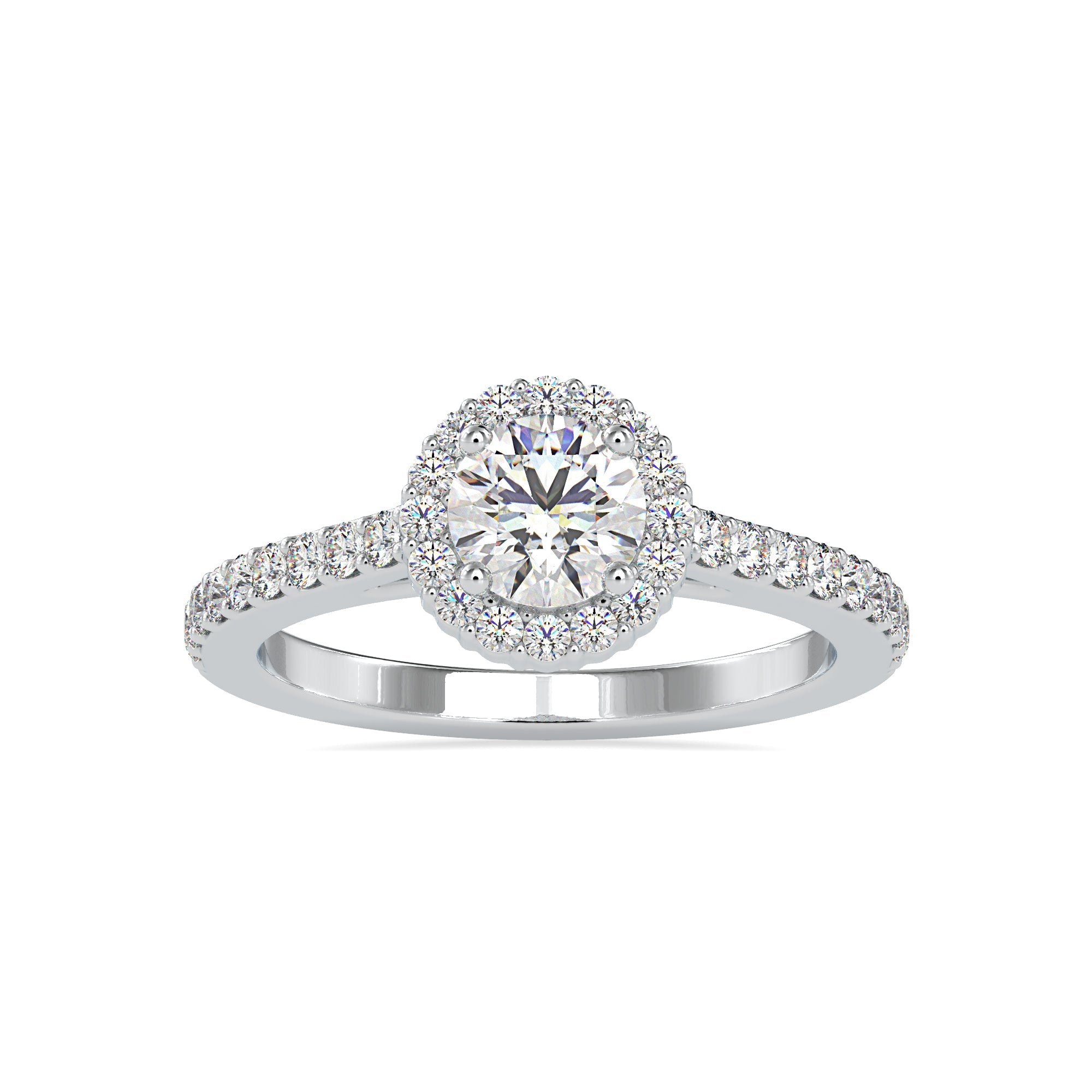 Halo Setting Round Lab Grown Diamond Ring 4