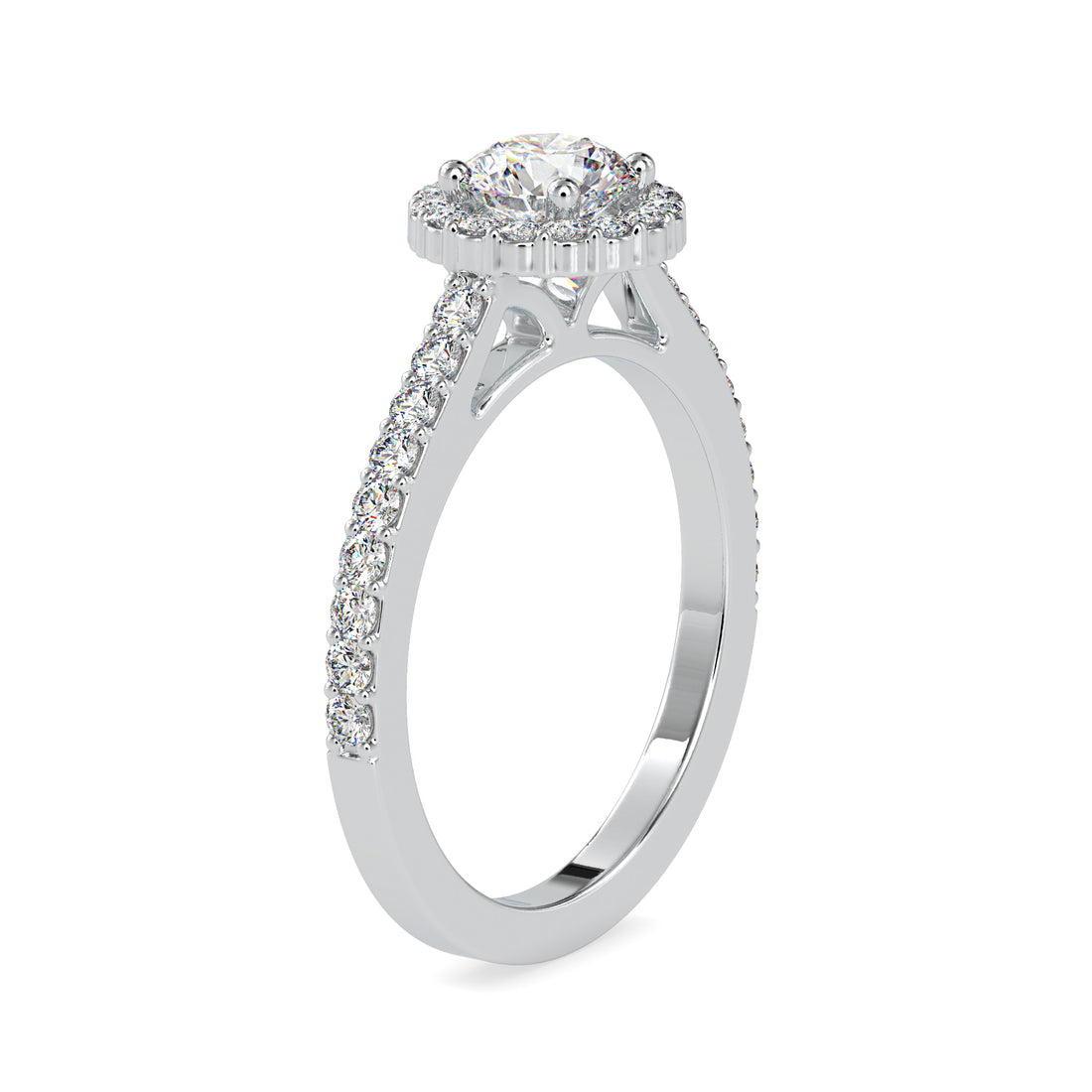Halo Setting Round Lab Grown Diamond Ring 5
