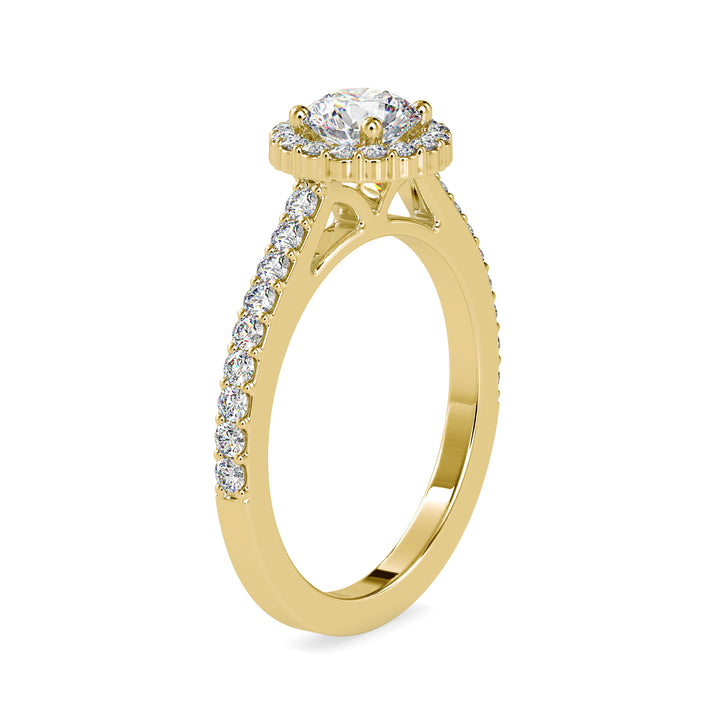 Halo Setting Round Lab Grown Diamond Ring 6