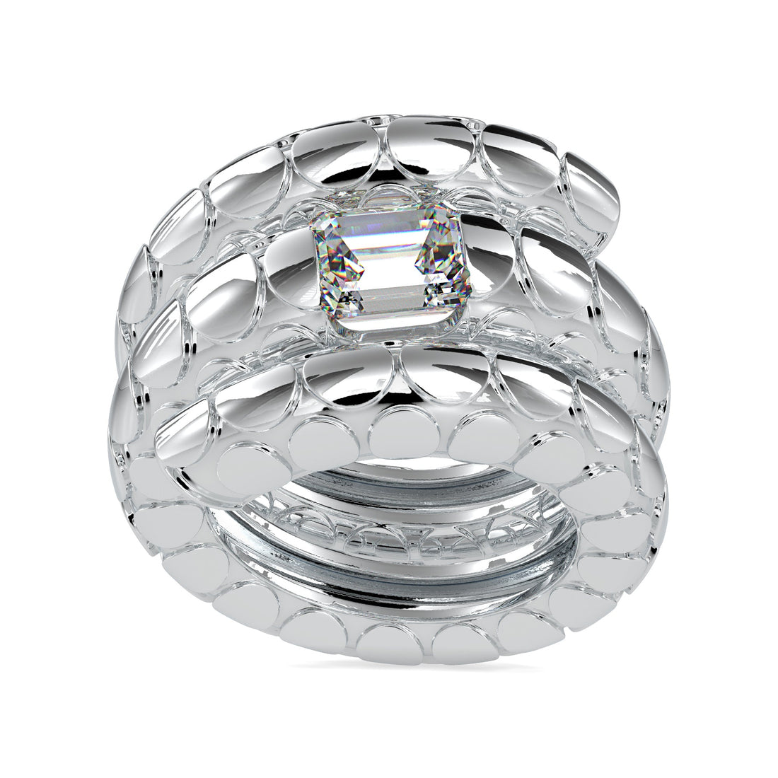 Handcrafted Rope Emerald Cut Ring 5