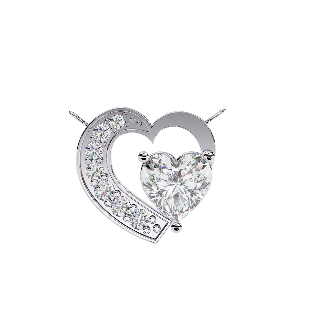 Hanging Heart Diamond Pendant