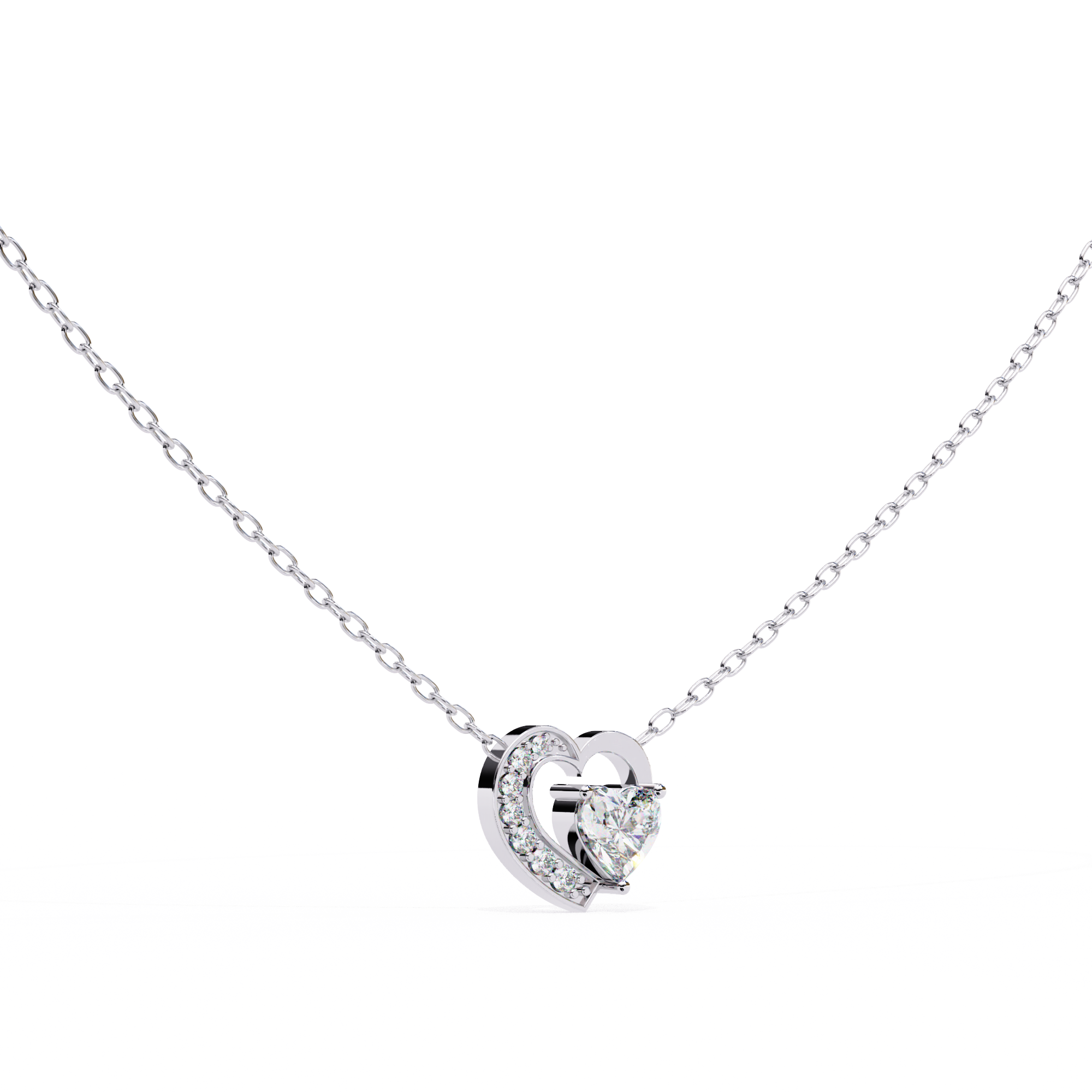 Hanging Heart Diamond Pendant