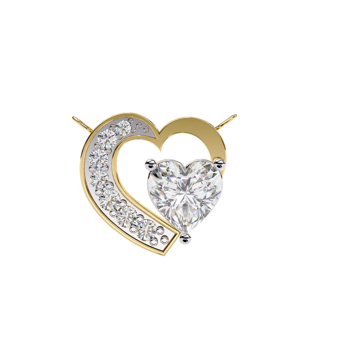Hanging Heart Diamond Pendant