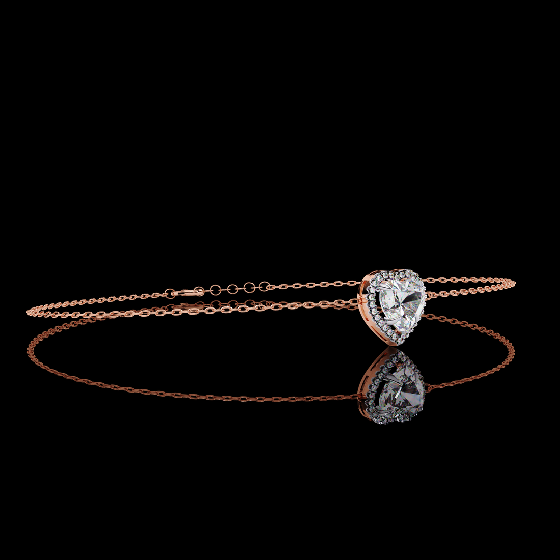 Heart Halo Diamond Bracelet