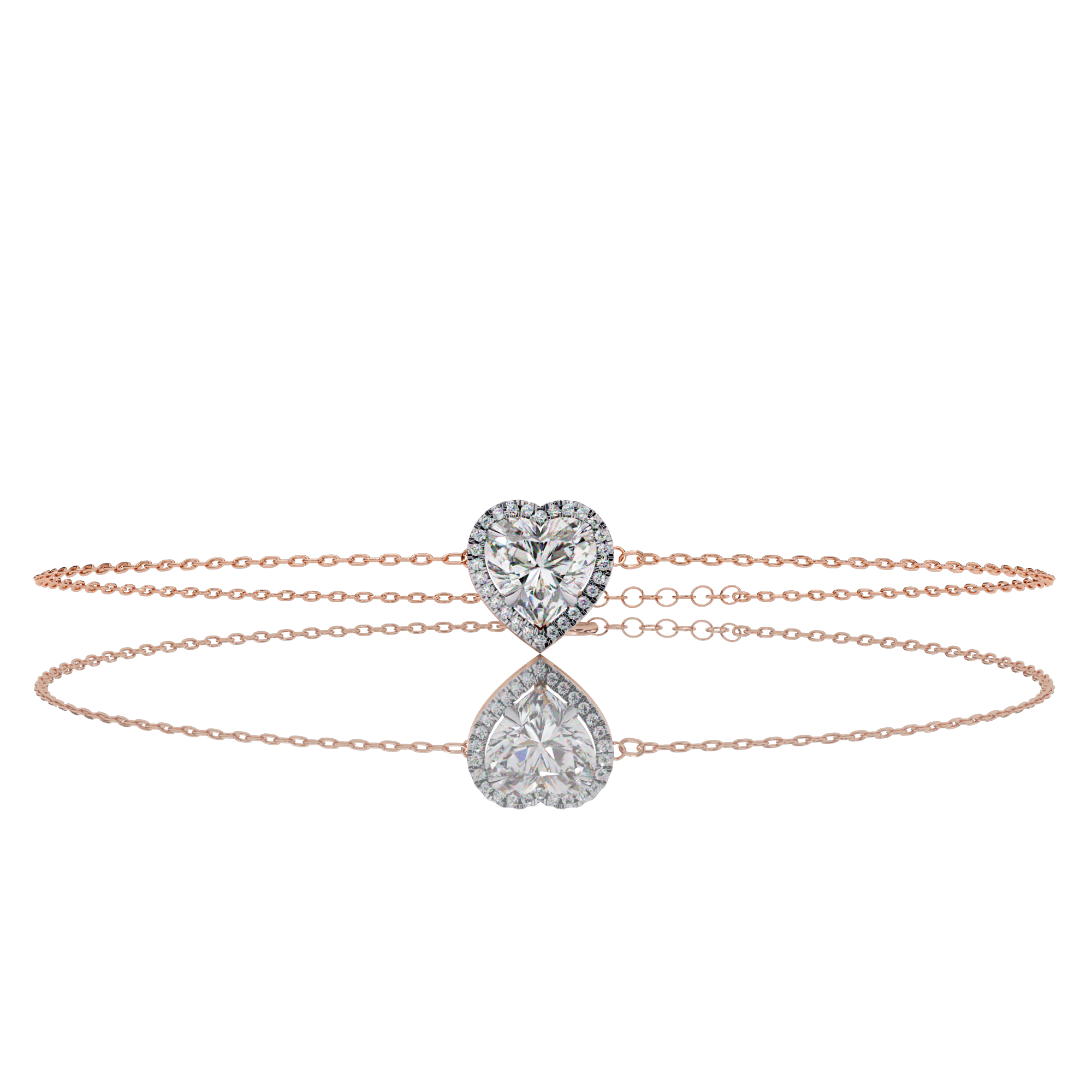 Heart Halo Diamond Bracelet