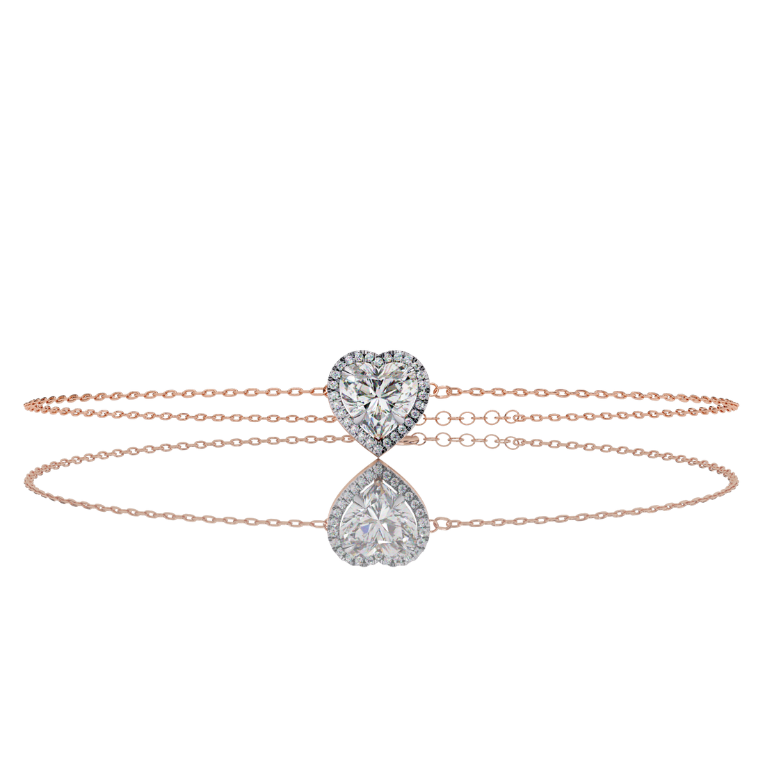 Heart Halo Diamond Bracelet