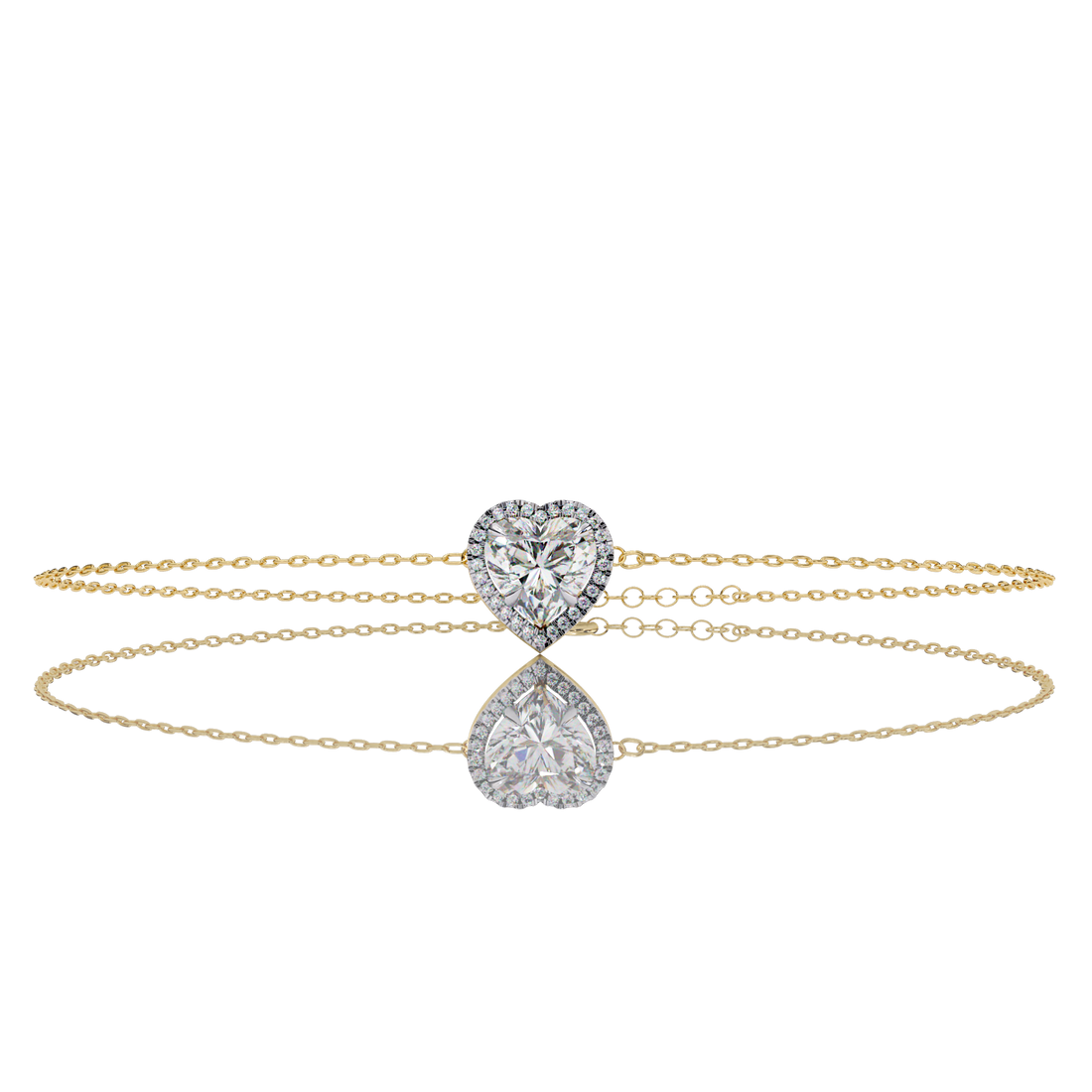Heart Halo Diamond Bracelet