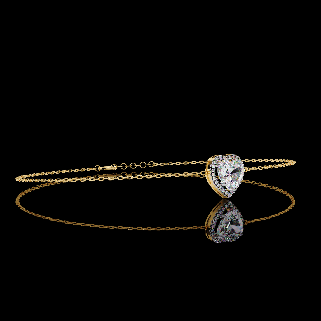 Heart Halo Diamond Bracelet