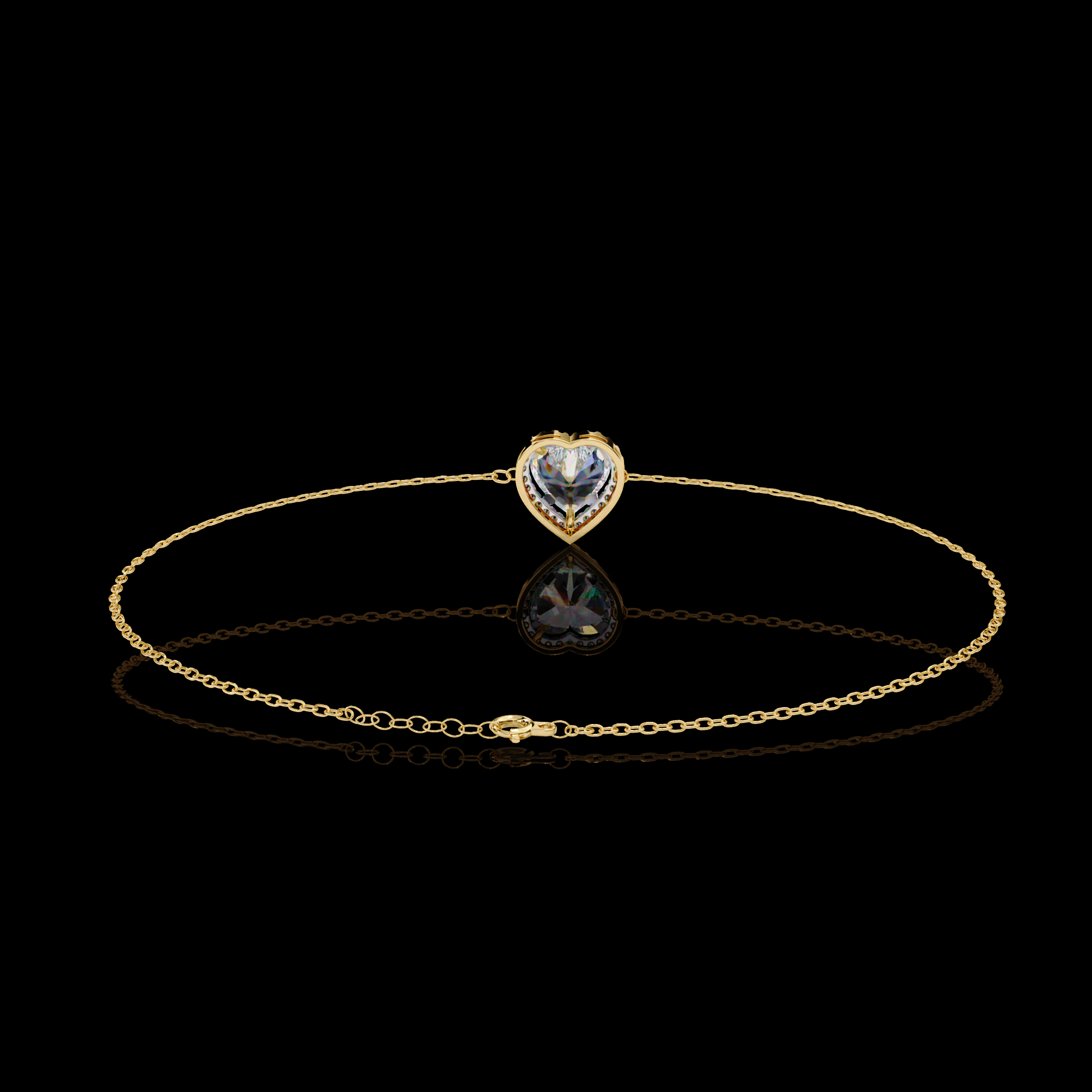 Heart Halo Diamond Bracelet