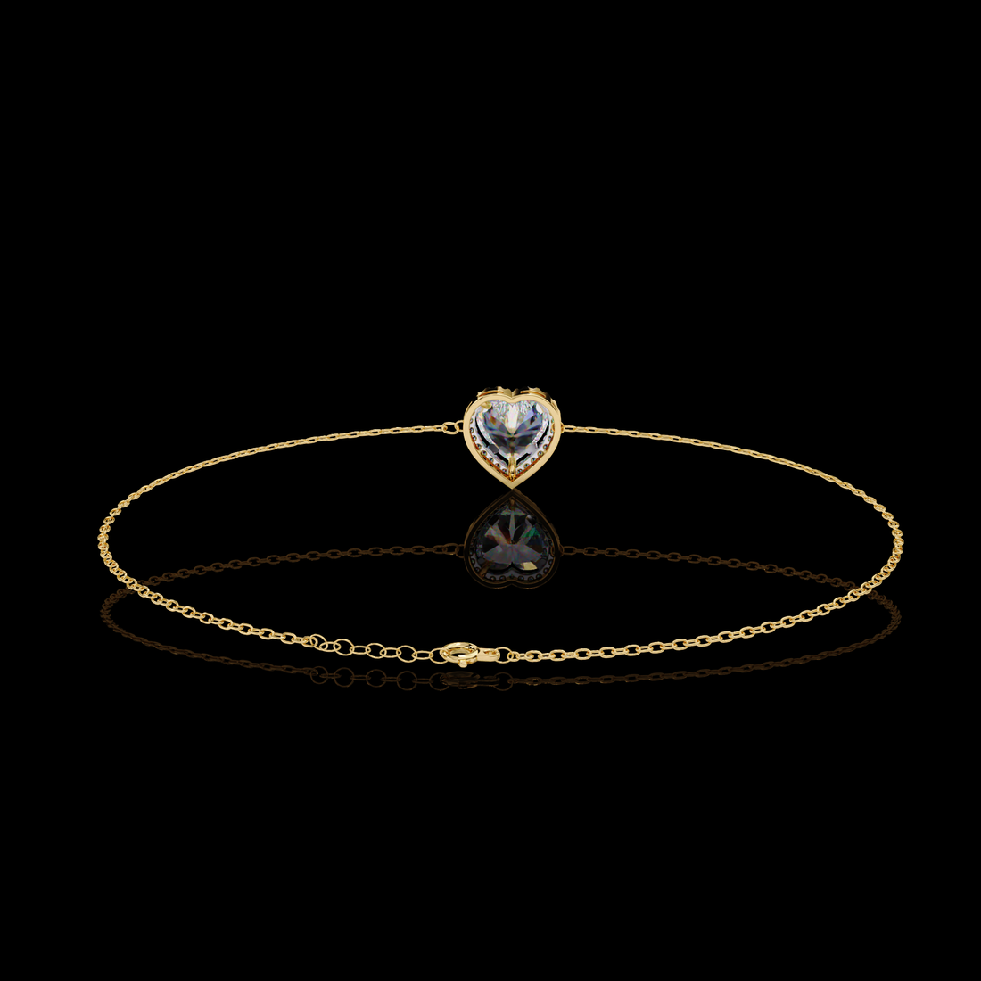 Heart Halo Diamond Bracelet