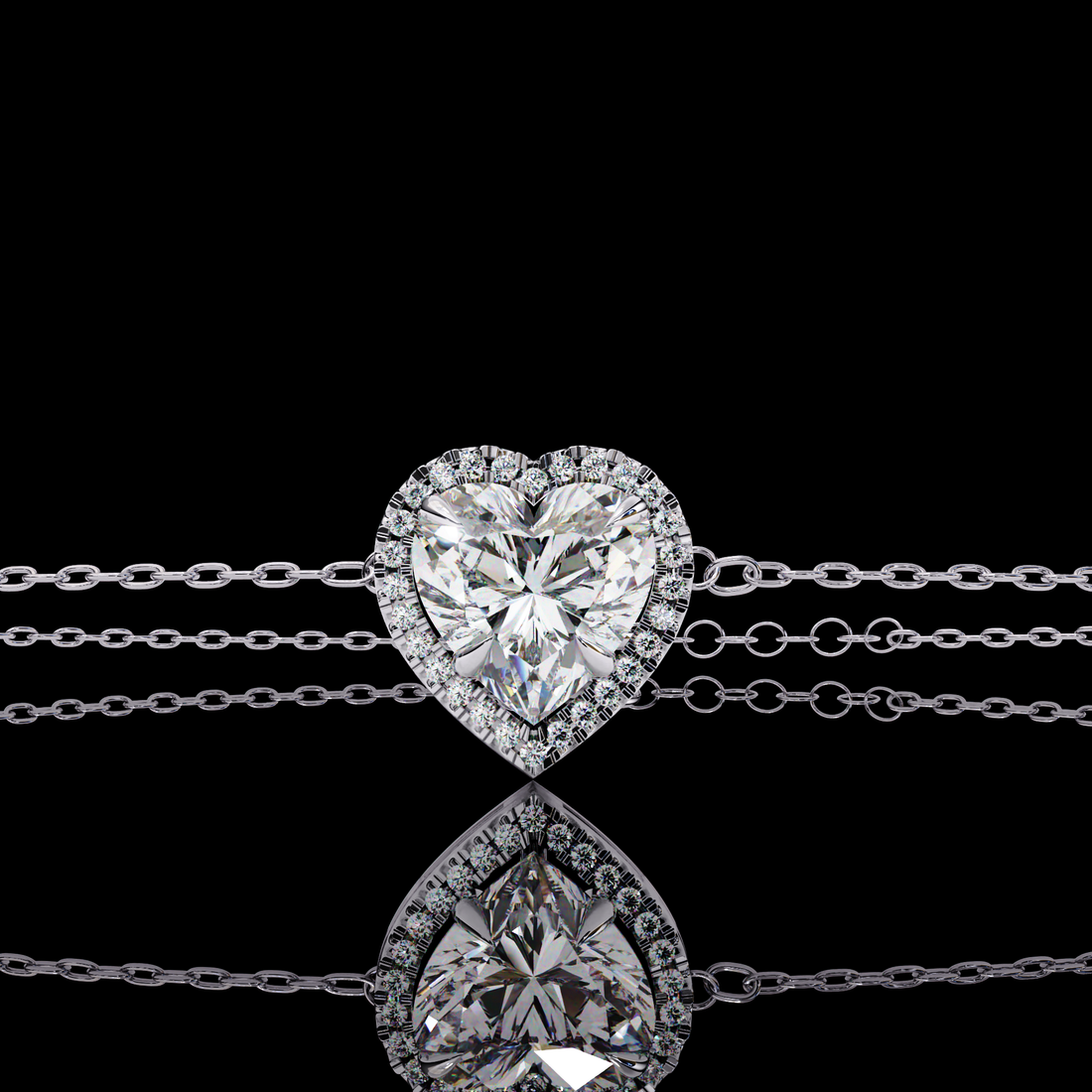 Heart Halo Diamond Bracelet