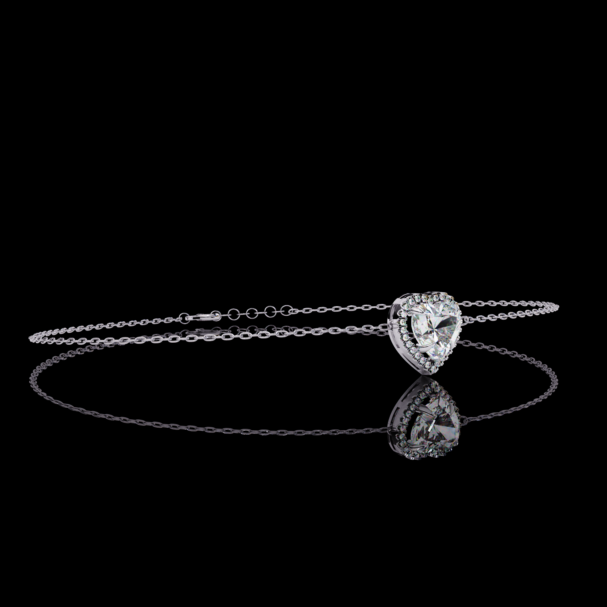 Heart Halo Diamond Bracelet