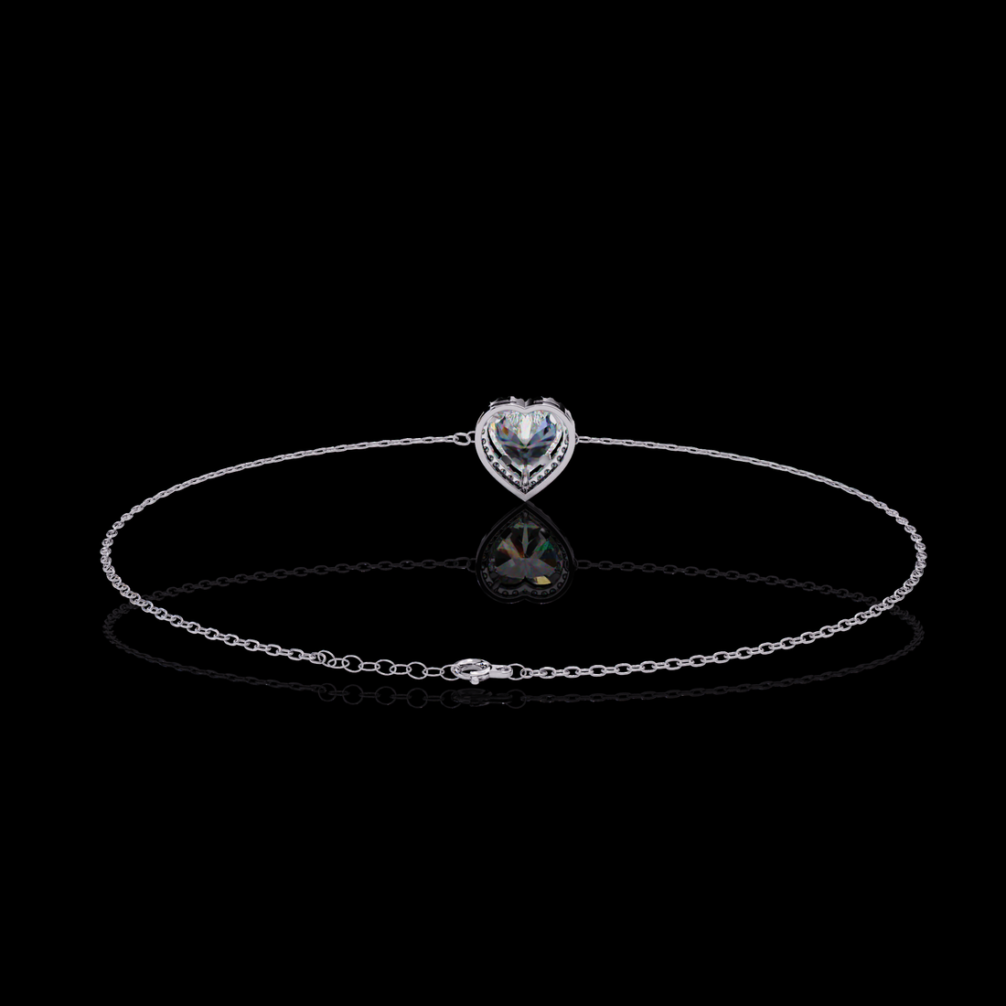 Heart Halo Diamond Bracelet