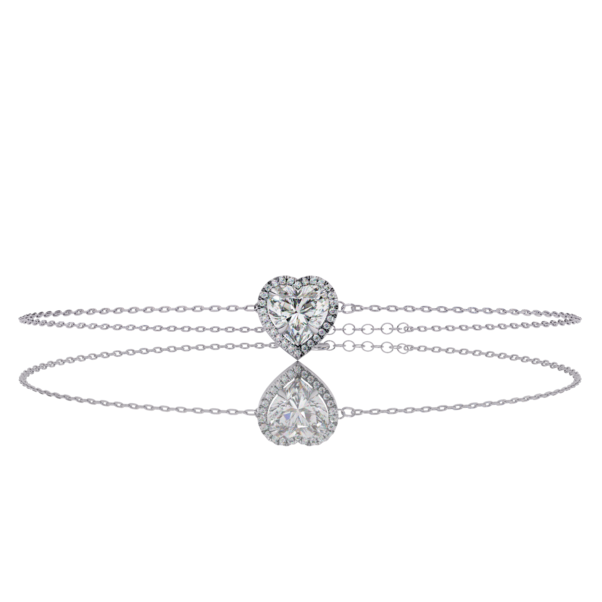 Heart Halo Diamond Bracelet