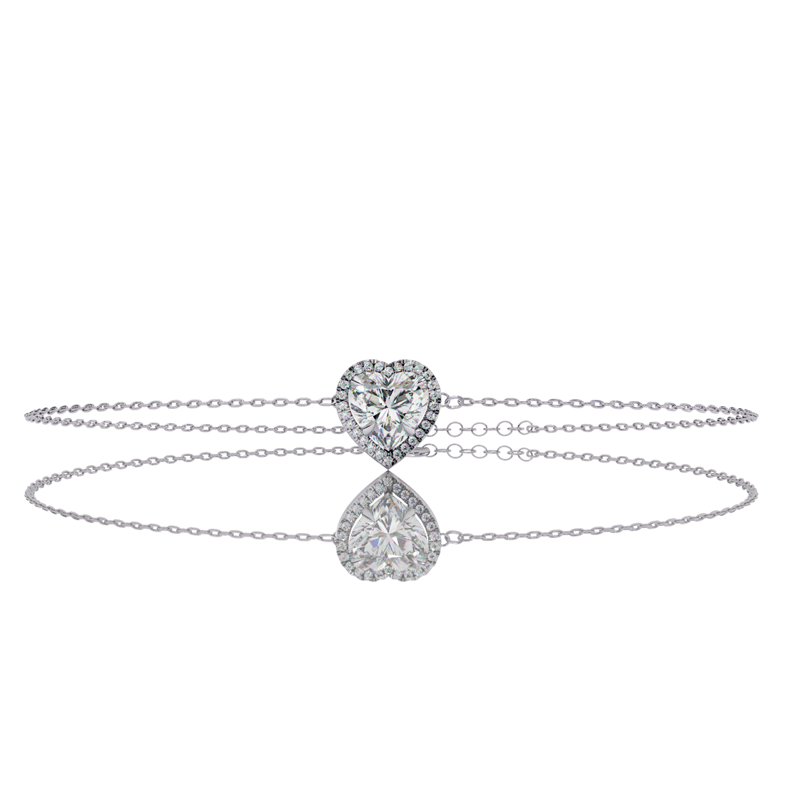 Heart Halo Diamond Bracelet