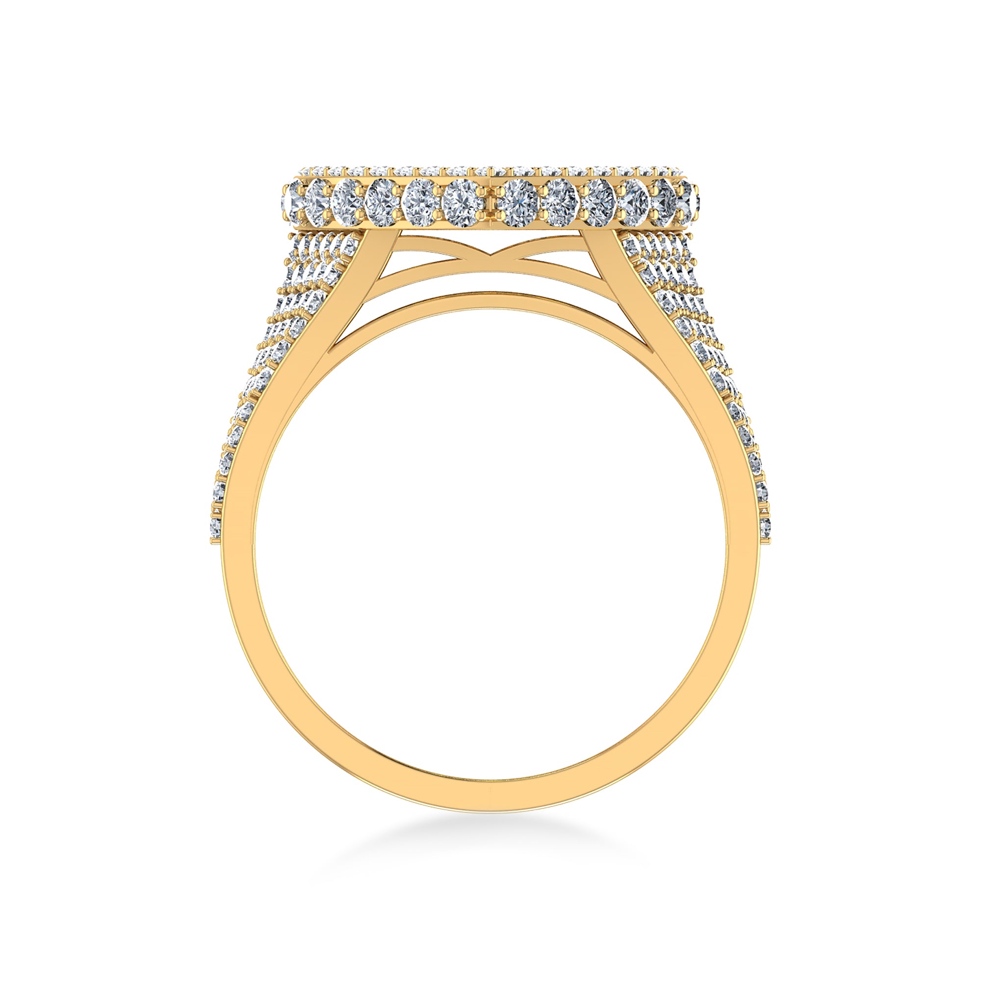 Heart Shape Lab Grown Diamond Ring| Baguette & Round Cluster Design 3