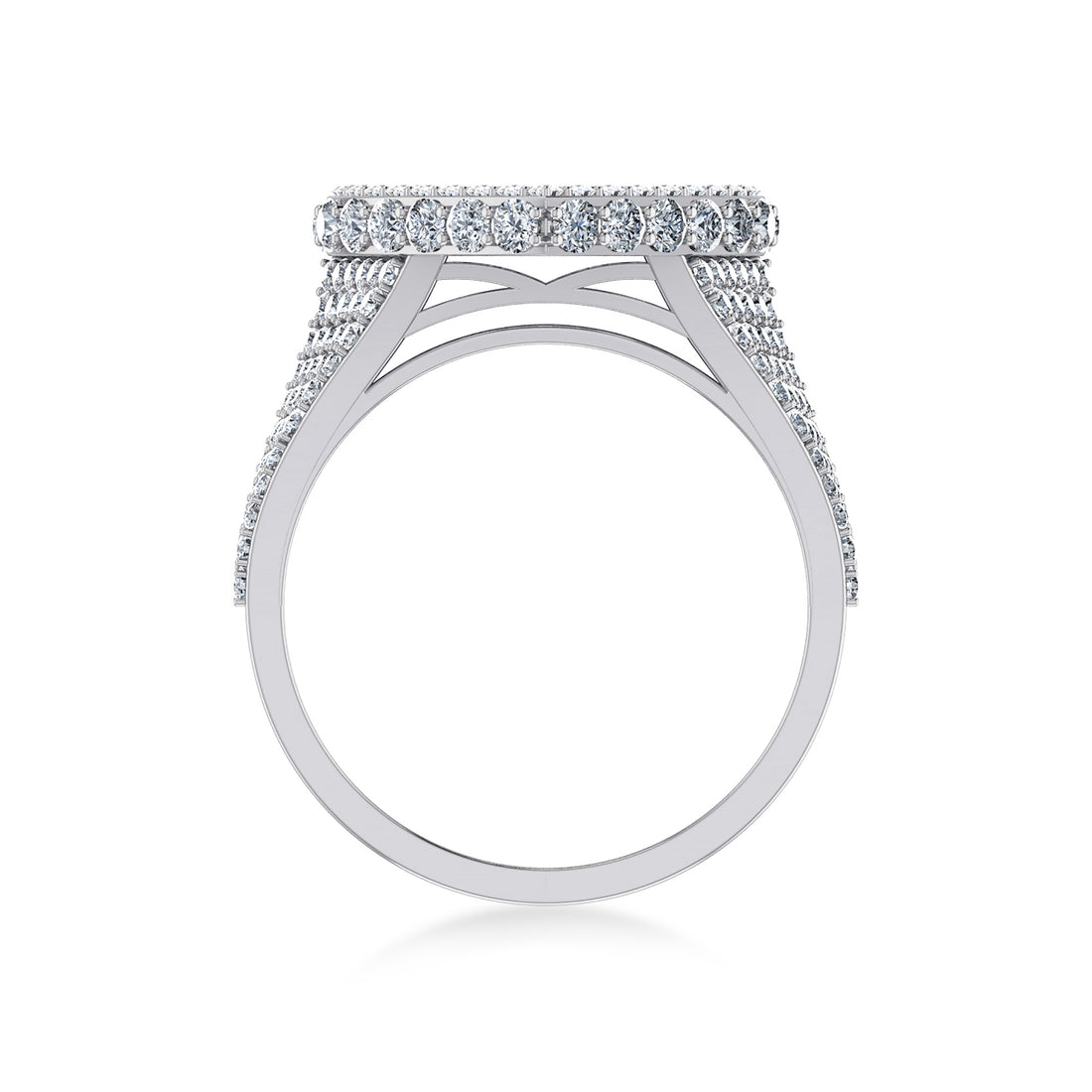 Heart Shape Lab Grown Diamond Ring| Baguette & Round Cluster Design 9