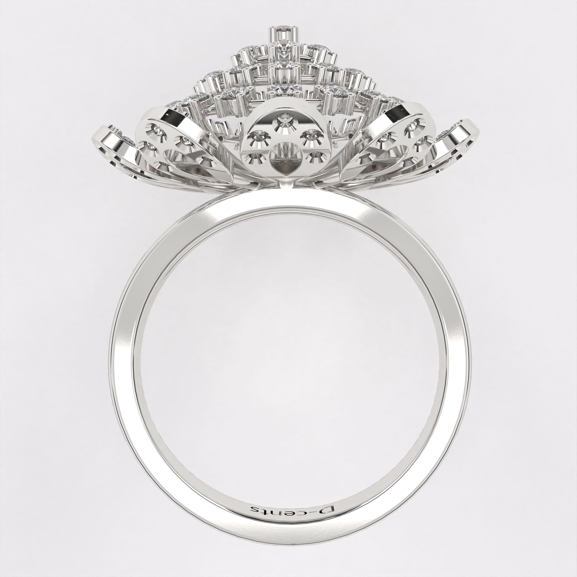 Heavenly Large Diamond Cocktail Ring in 925 Silver