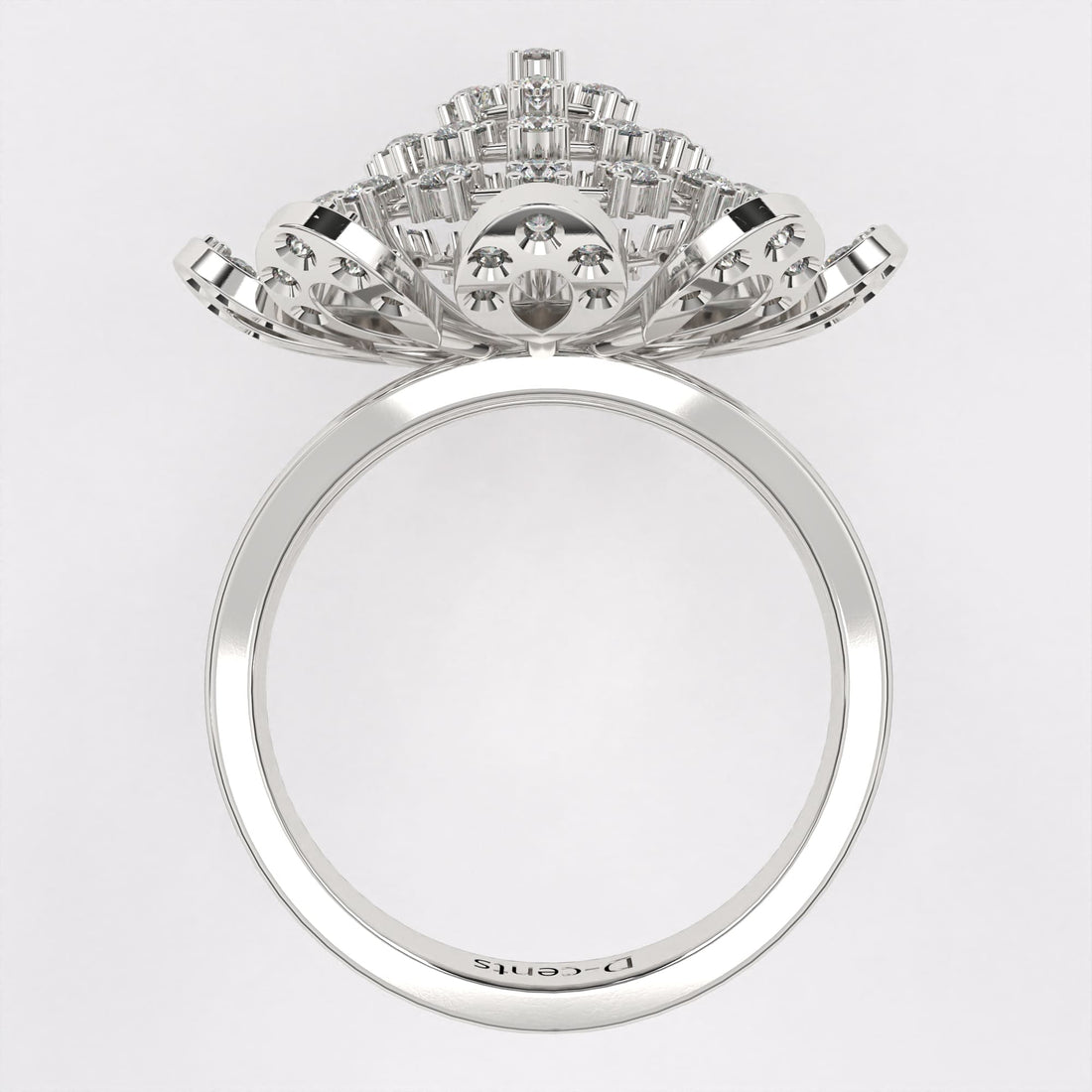 Heavenly Large Diamond Cocktail Ring in 925 Silver