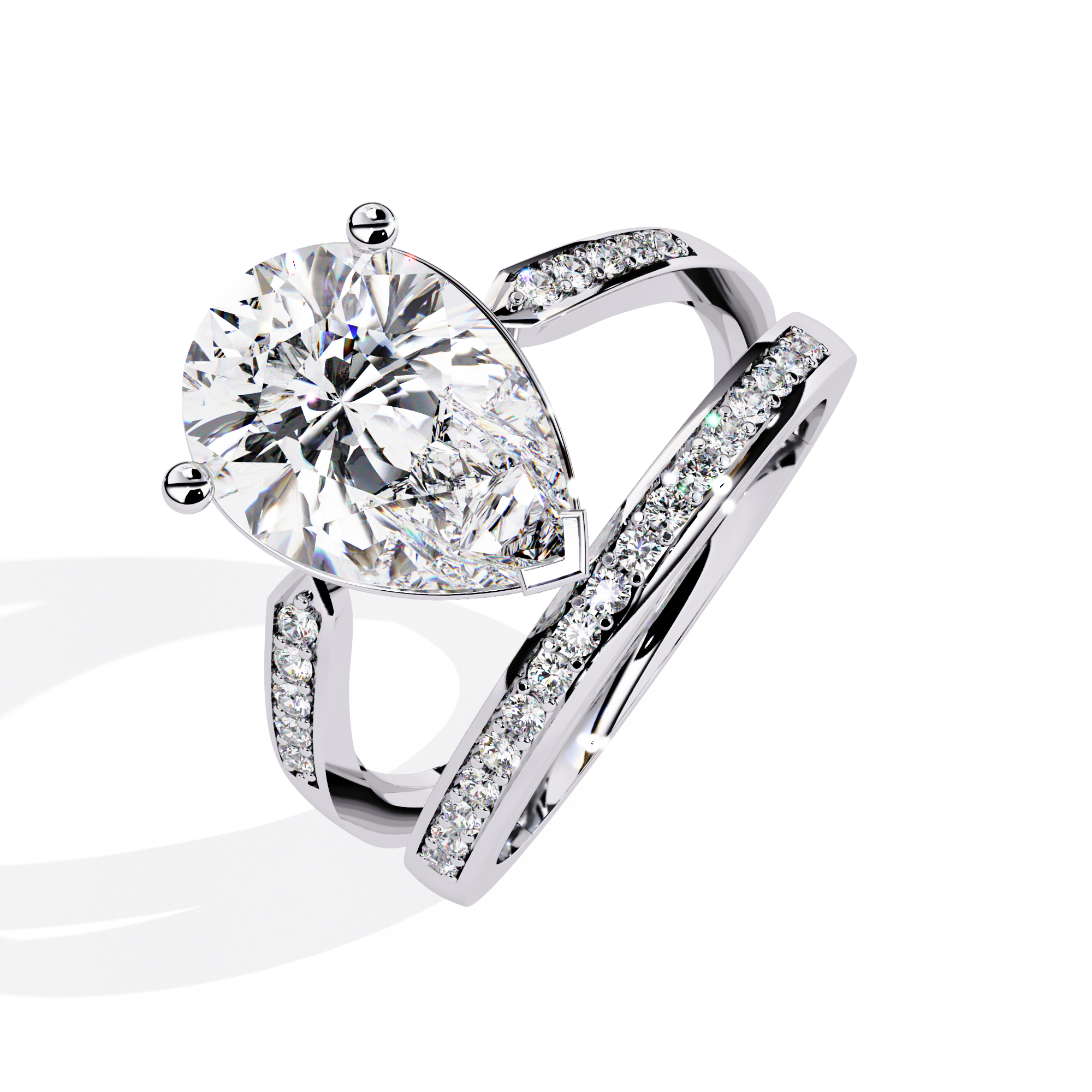 Heavenly Spark Drop Diamond Ring 10