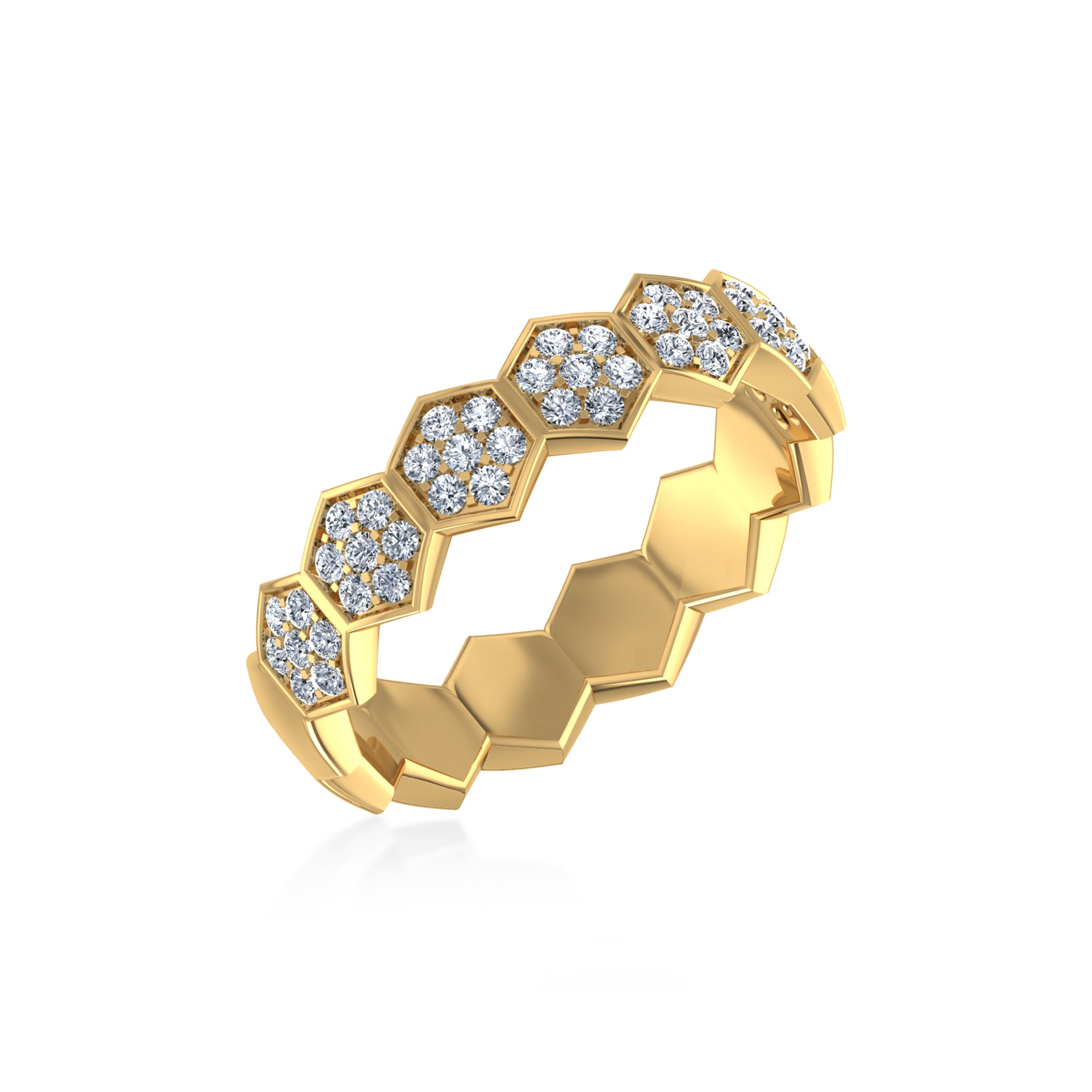 Hexagon Lab-Grown Diamond Eternity Band Ring 2